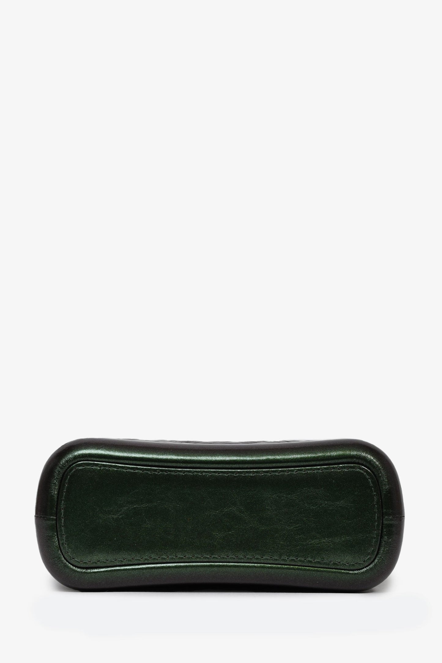 Chanel™ 2019 Limited Edition Metallic Green Aged Leather Chevron Small Gabrielle Crossbody