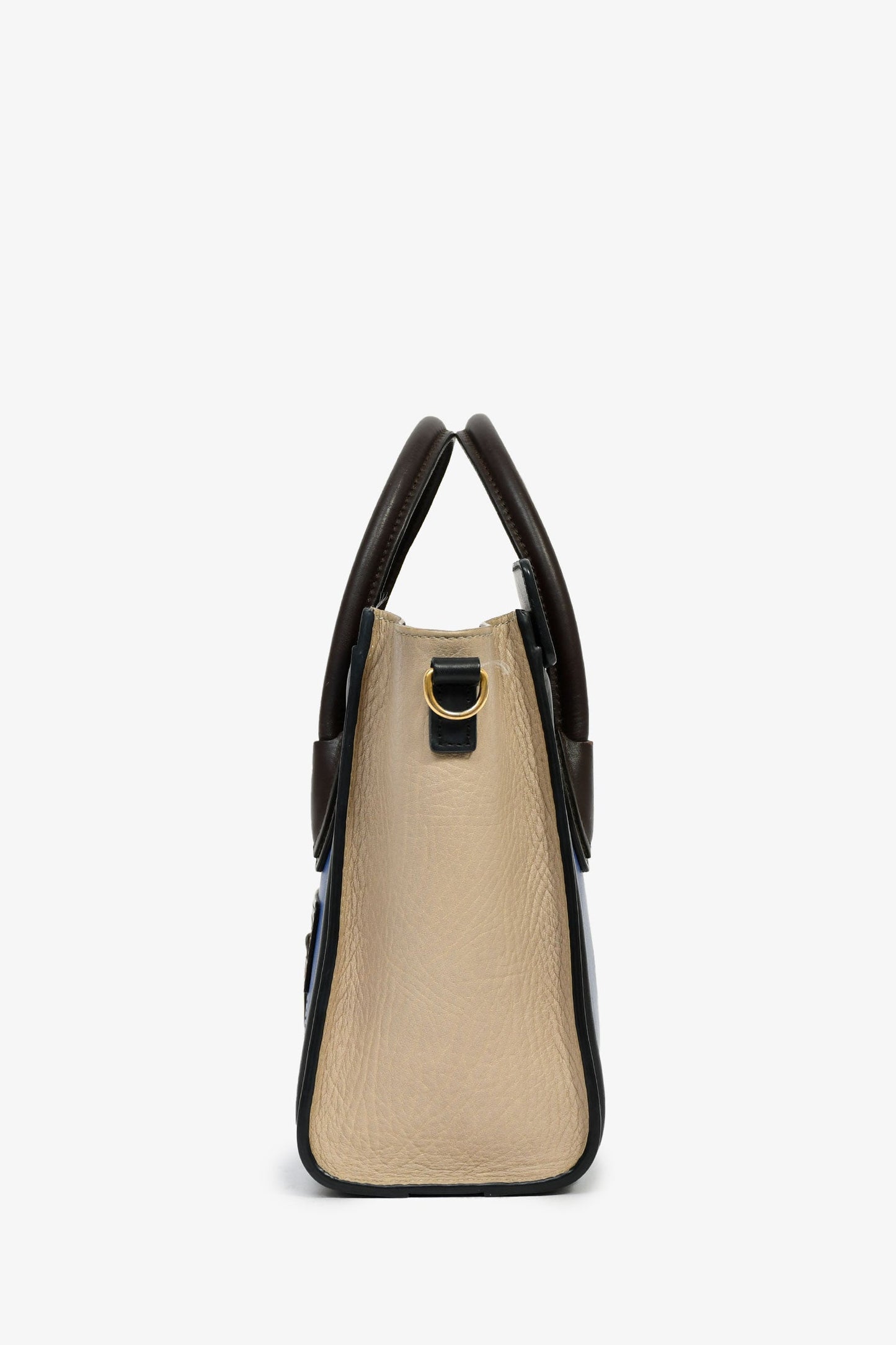 Celine 2015 Blue/Black/Taupe Nano Luggage Tote