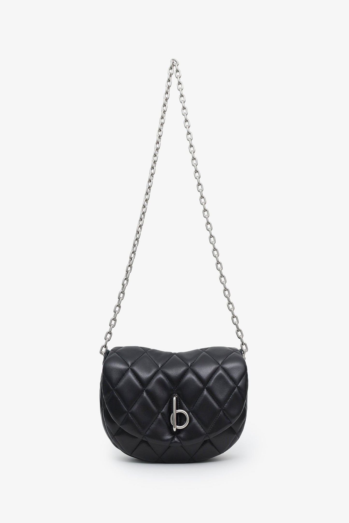 Burberry Black Quilted Leather Rocking Horse Crossbody Bag SHW