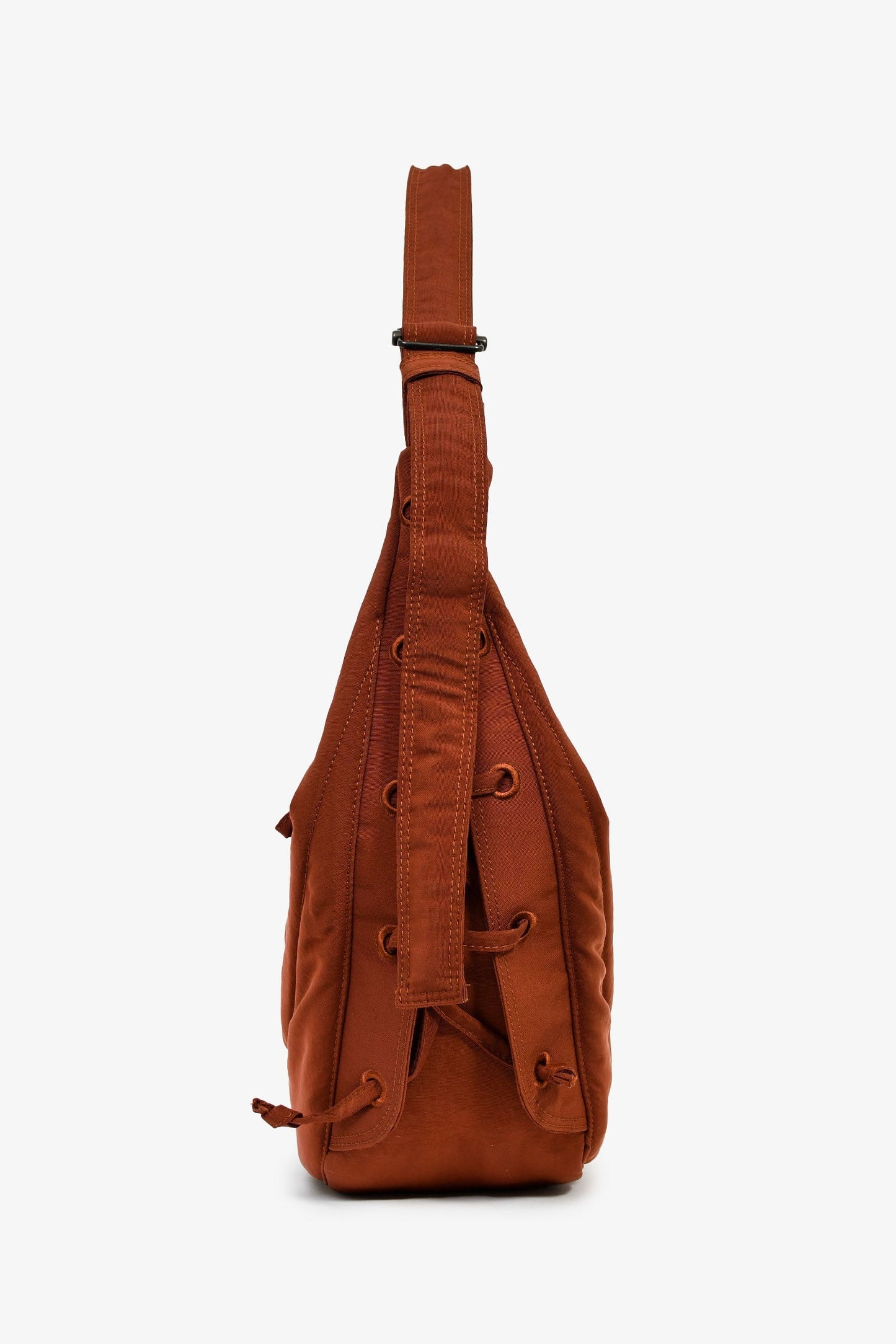Lemaire Rust Brown Quilted Canvas Soft Game Medium Shoulder Bag