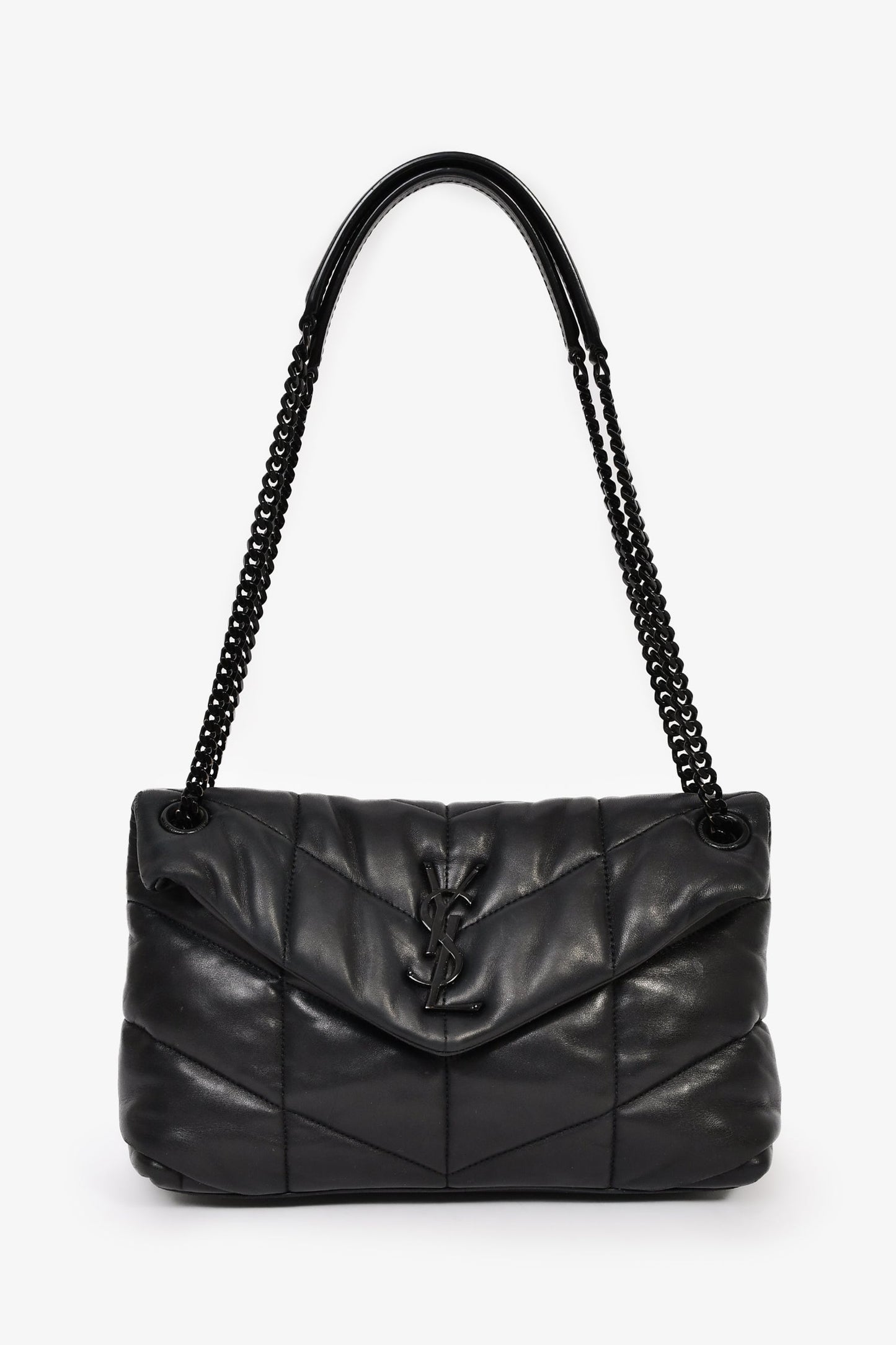 Saint Laurent Black Leather Lou Lou Small Shoulder Bag