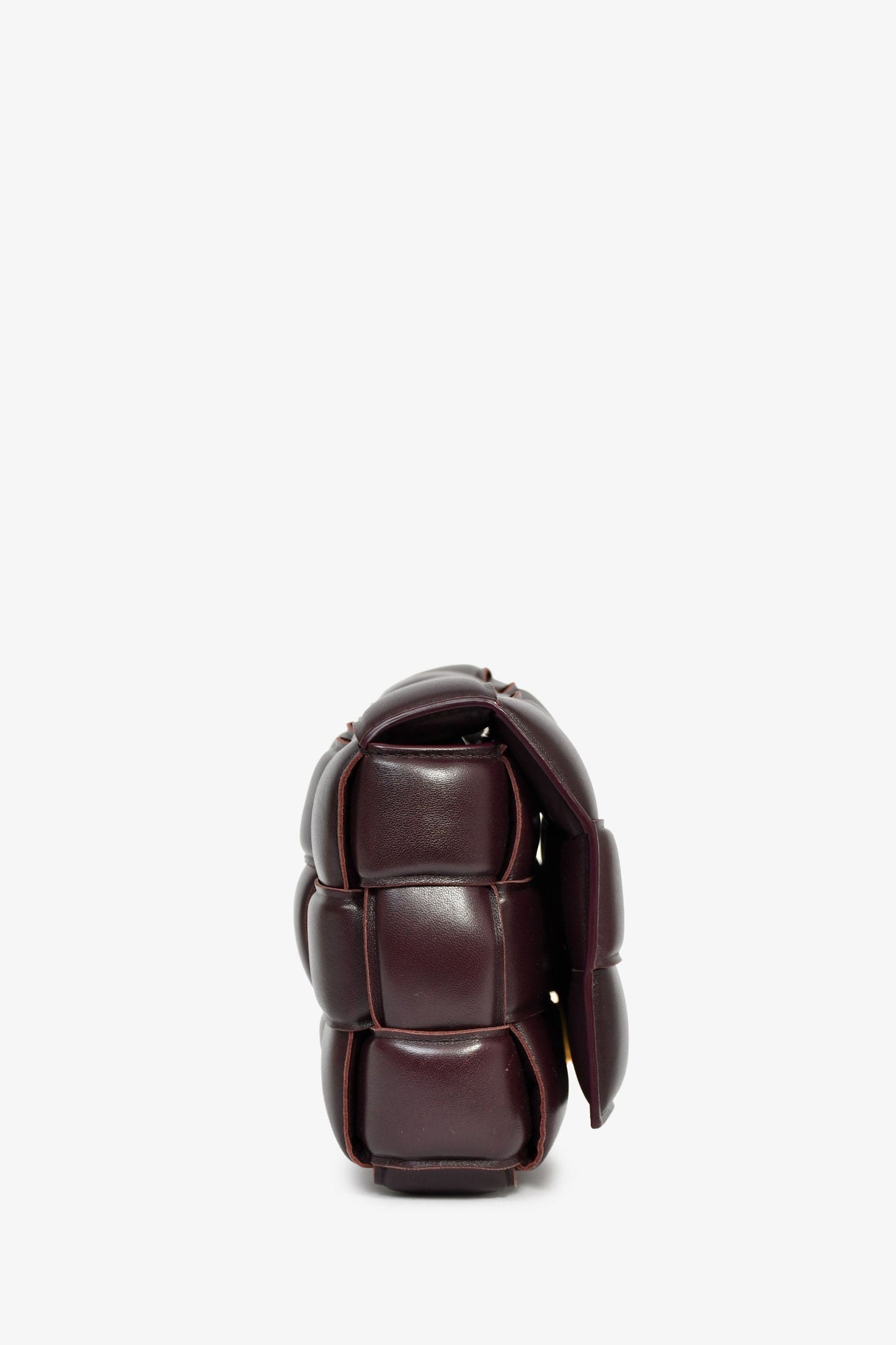 Bottega Veneta Burgundy Leather Intrecciato Padded Cassette Crossbody