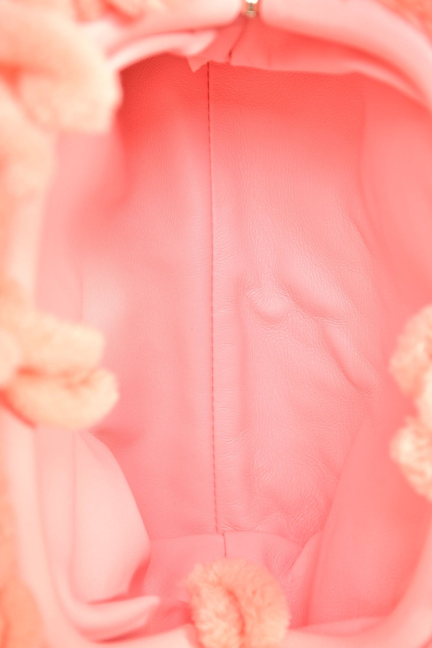 Bottega Veneta Pink Fuzzy 'Chenille' Teen Pouch Bag