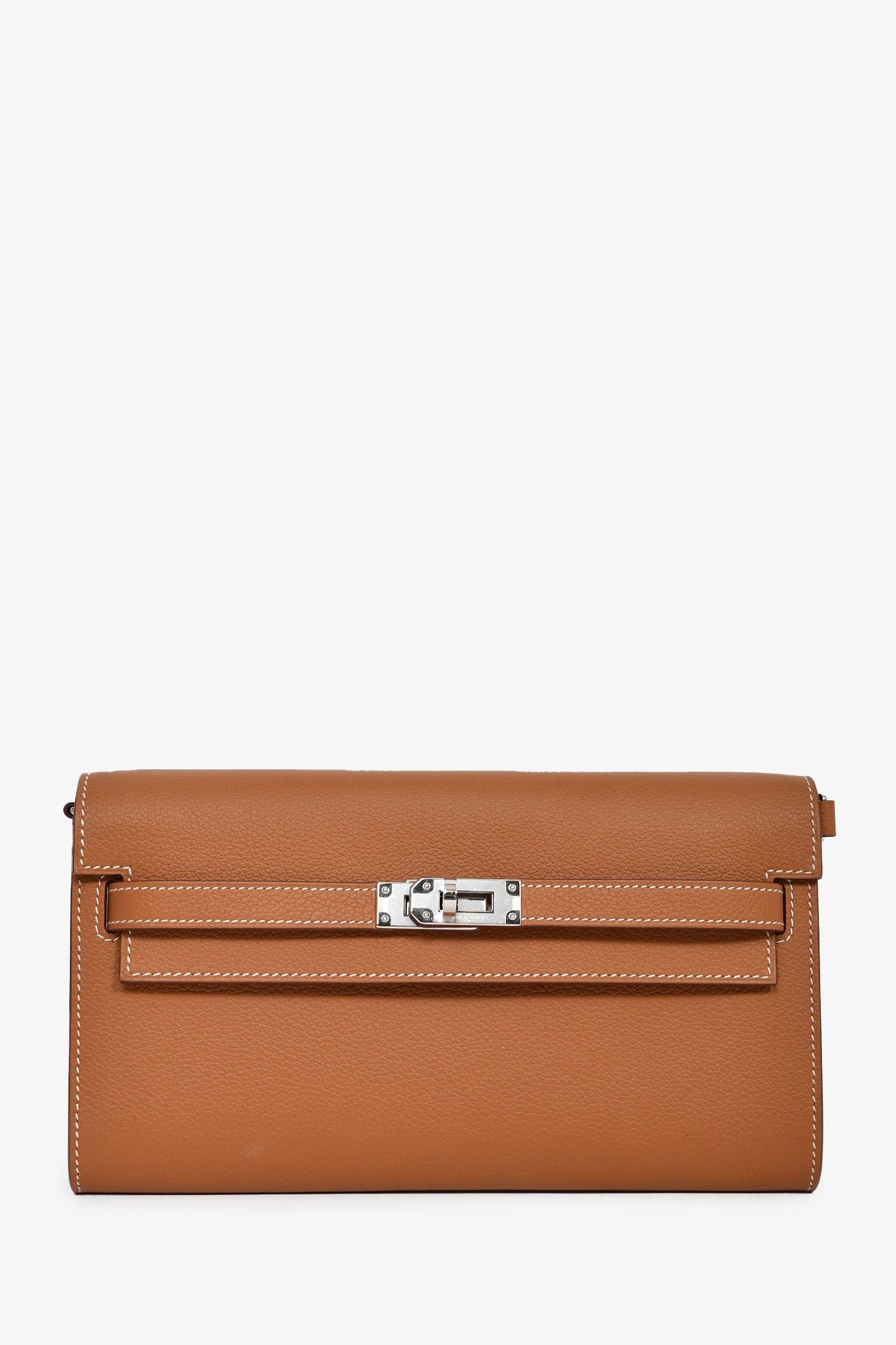 Hermès 2025 Gold Evercolor Leather Kelly To Go Wallet