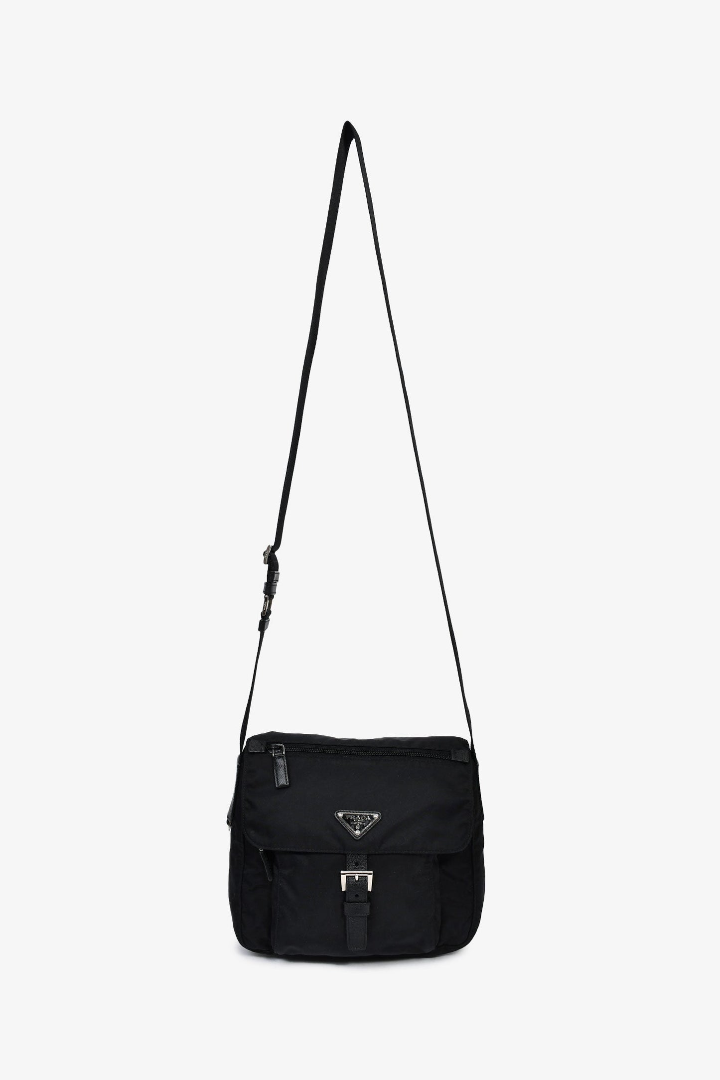 Prada Black Nylon Tessuto Messenger Bag