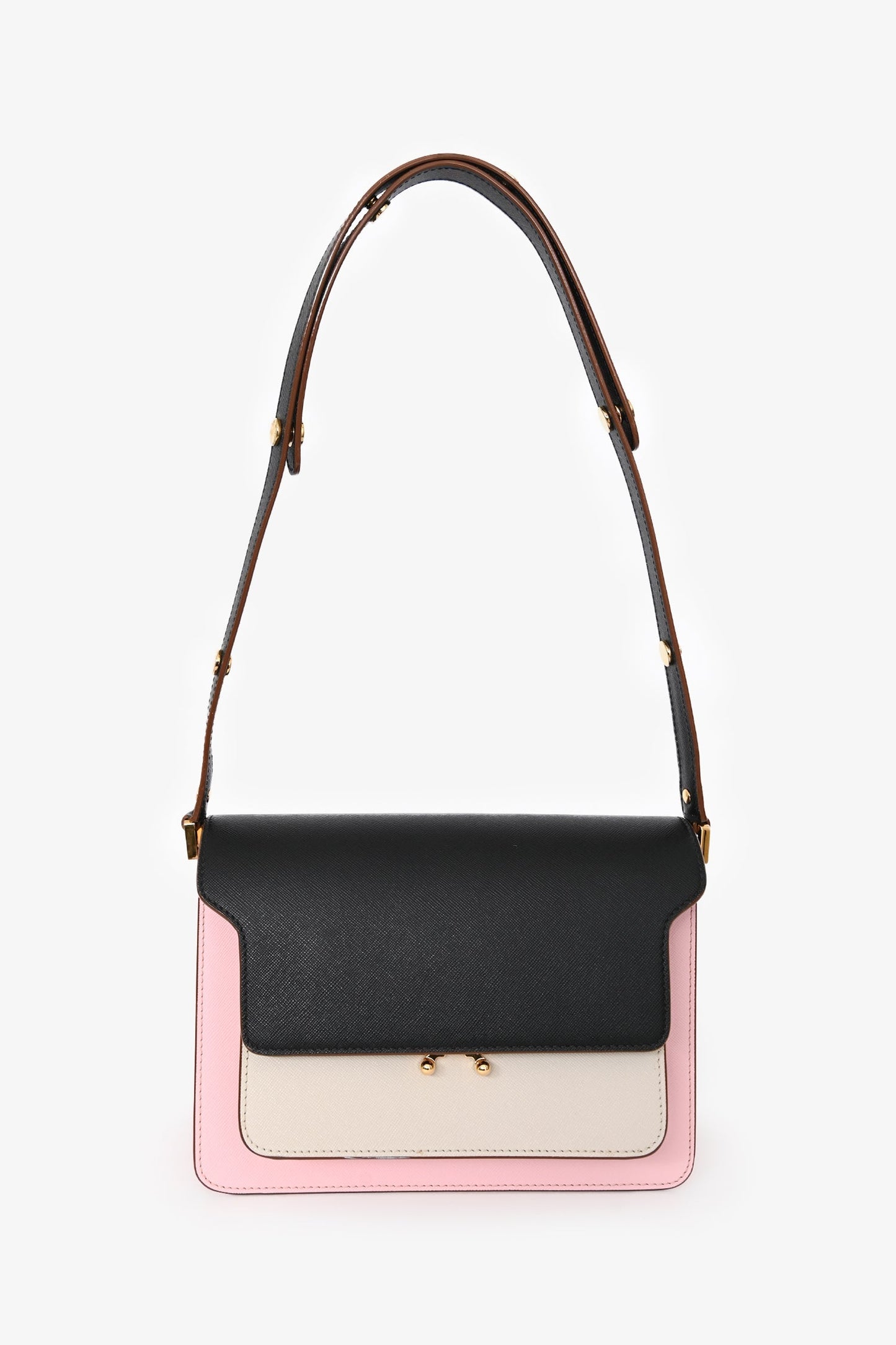Marni Black/Pink Leather Medium Trunk Bag