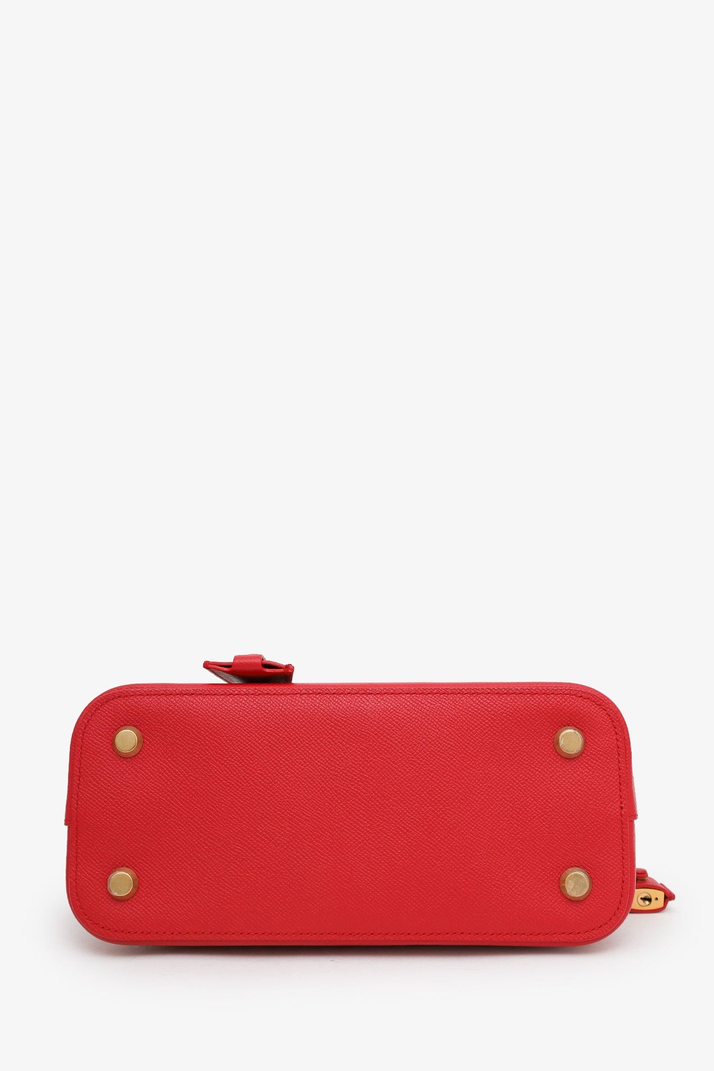 Balenciaga Red Grained Calfskin M Ville Top Handle Bag with Strap