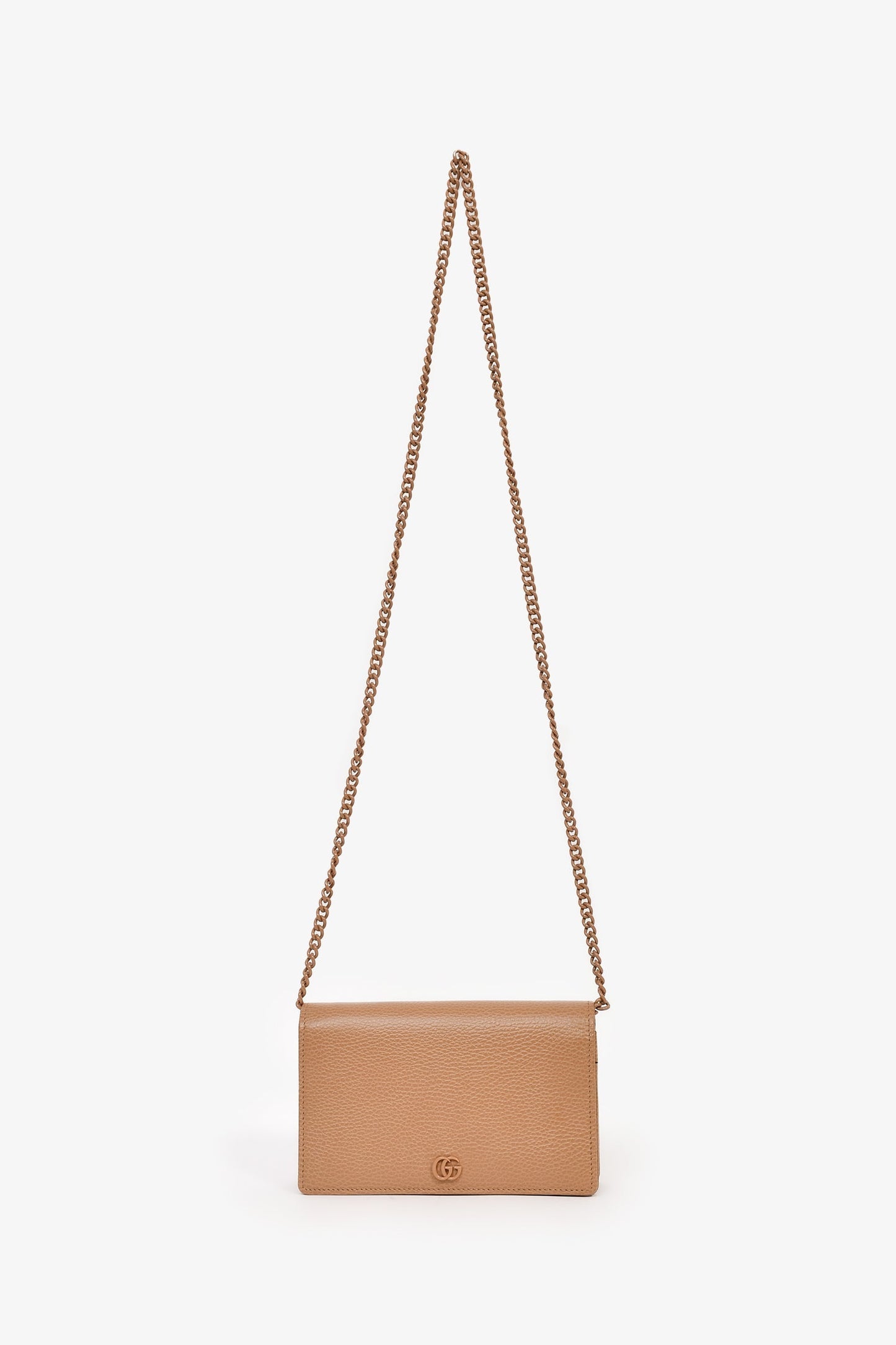 Gucci Beige Leather GG Wallet On Chain