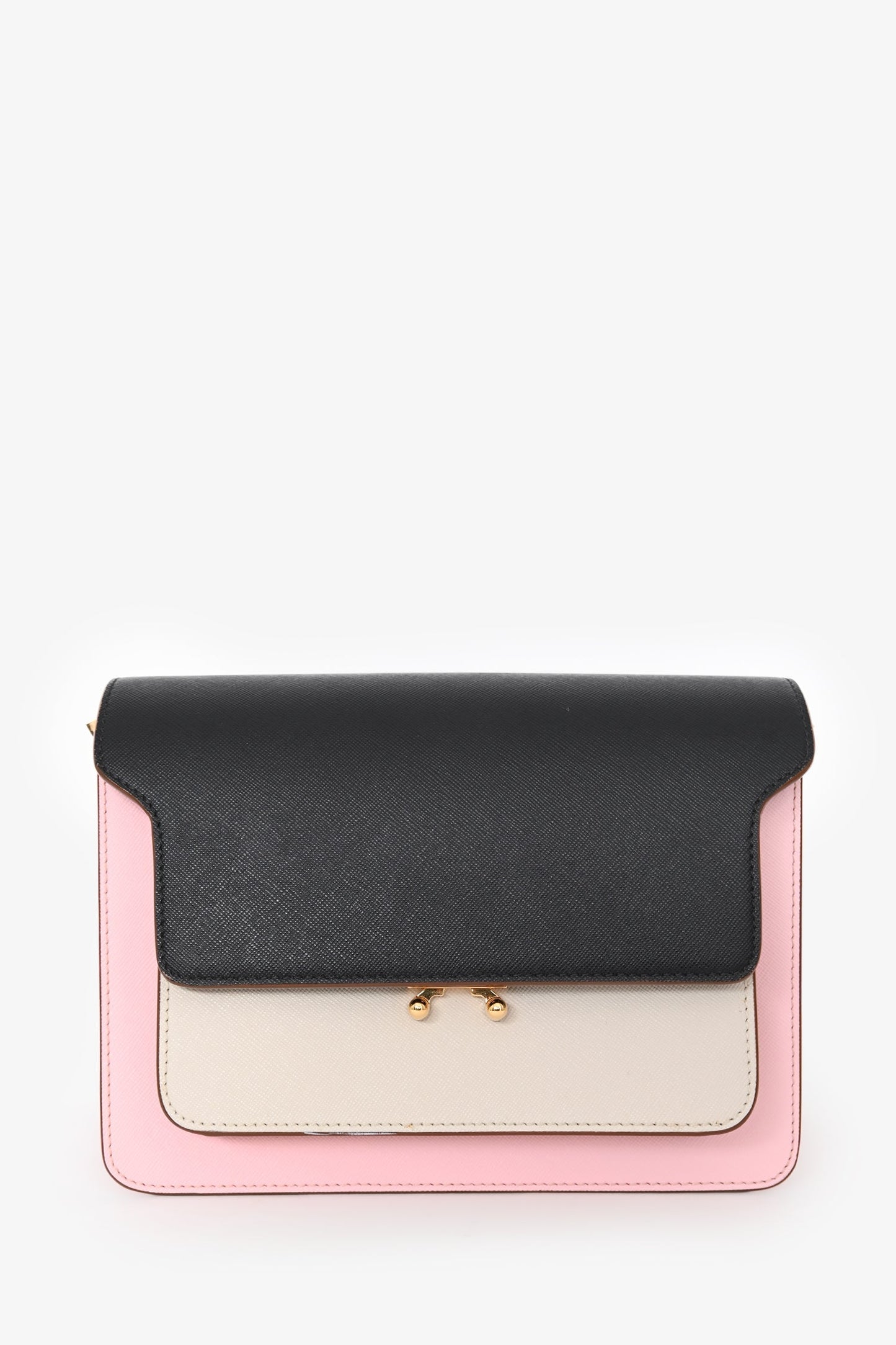 Marni Black/Pink Leather Medium Trunk Bag