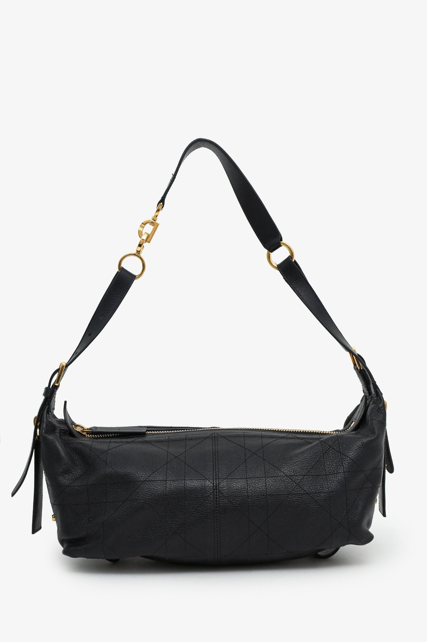 Christian Dior 2024 Black Grained Calfskin Medium D-Journey Bag