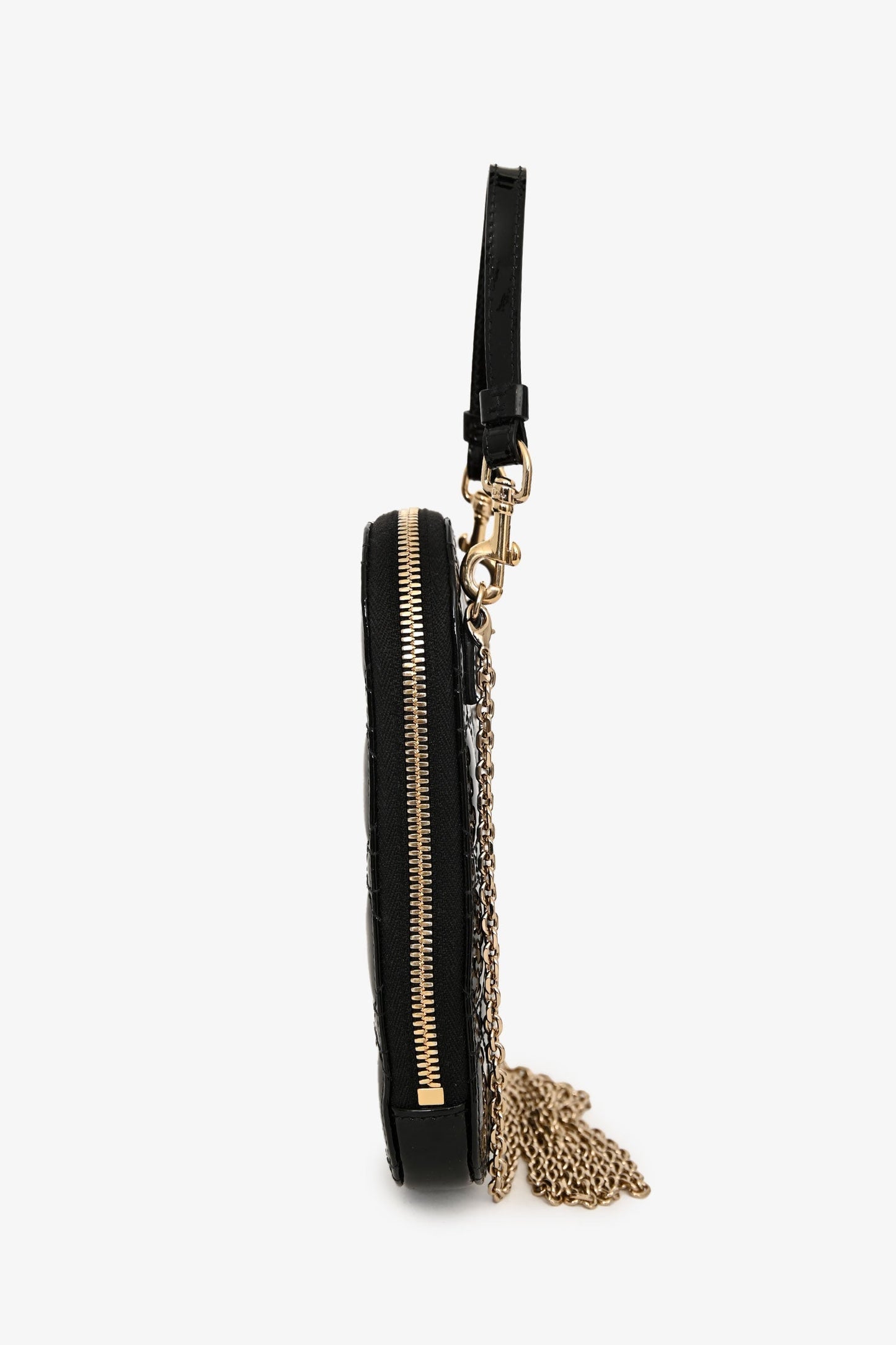 Christian Dior 2021 Black Cannage Leather Call'in Dior Phone Holder