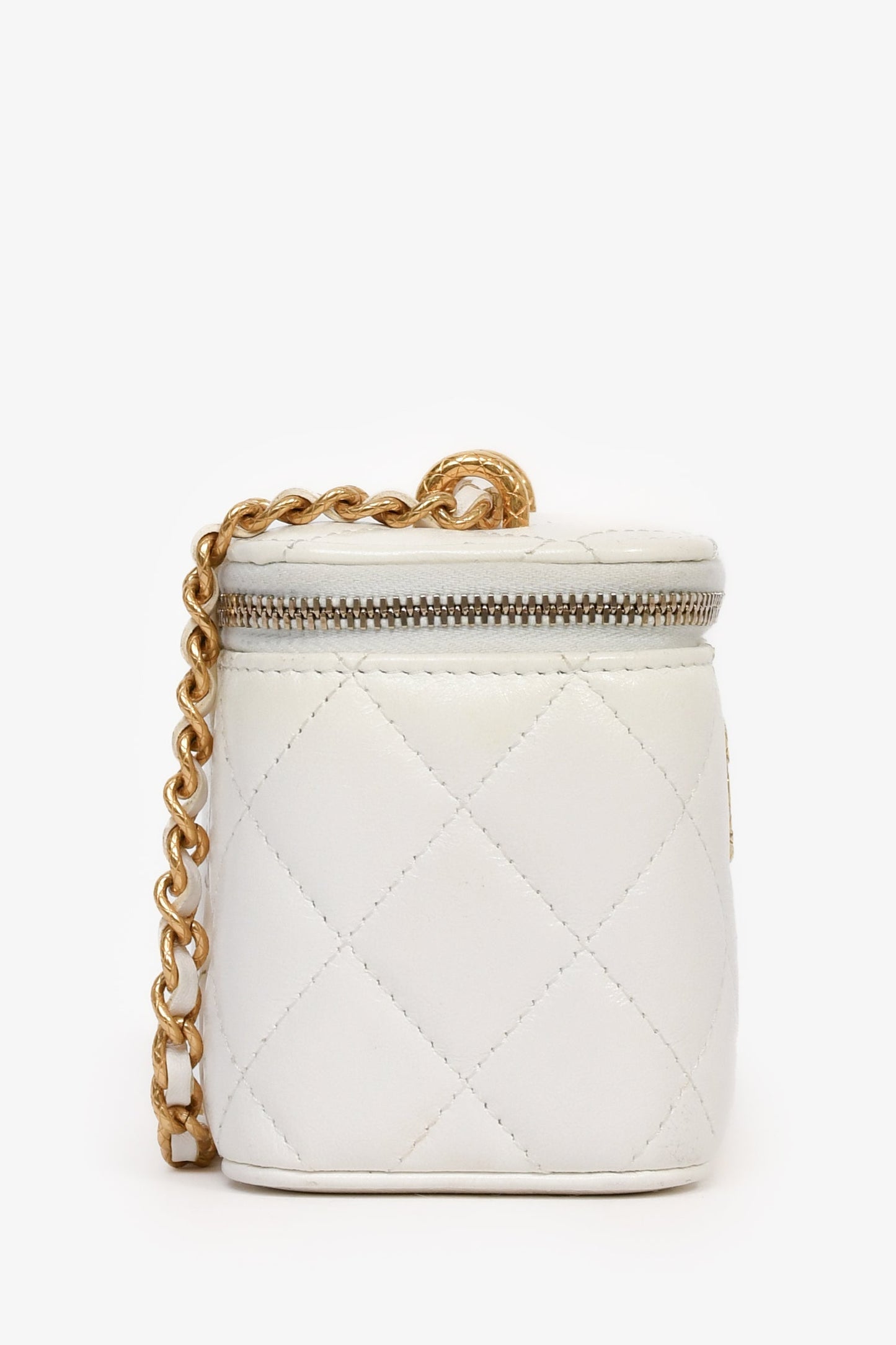 Chanel™ 2022 White Lambskin Mini Vanity On Chain