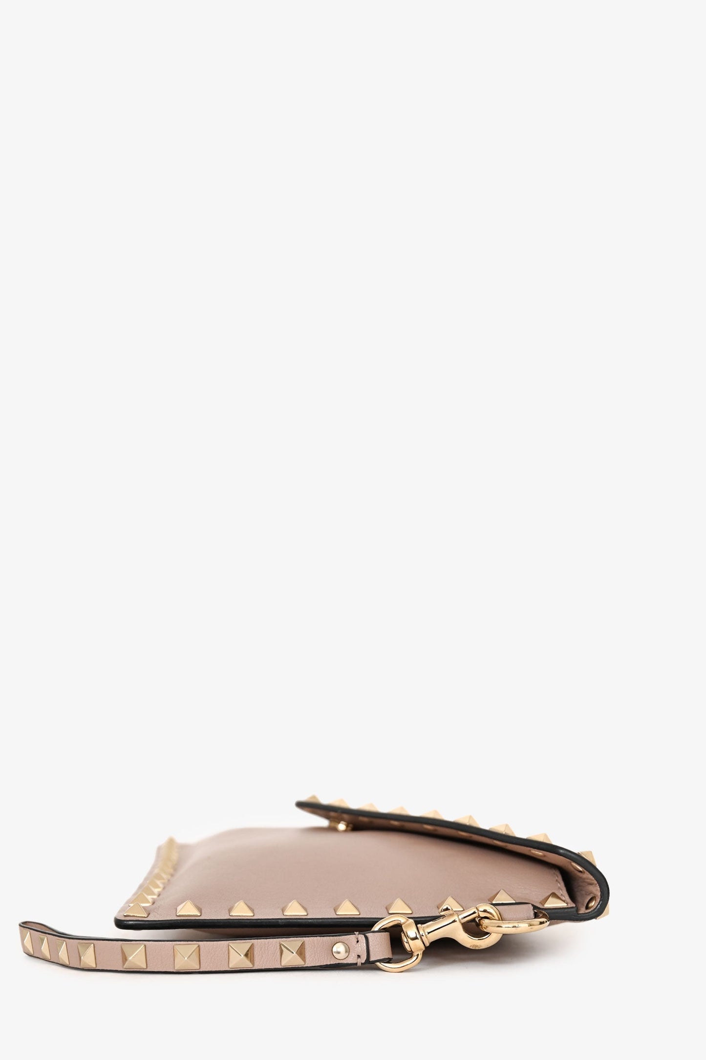 Valentino Beige Leather Rockstud Envelope Clutch
