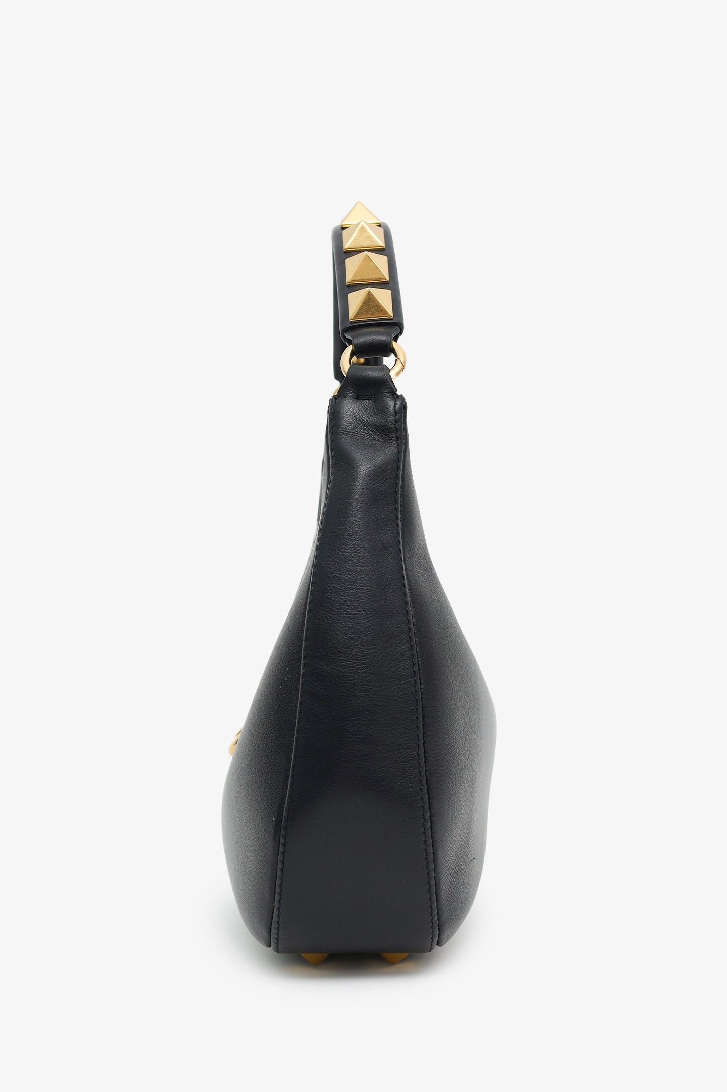 Valentino Black Leather Roman Stud Small Shoulder Bag