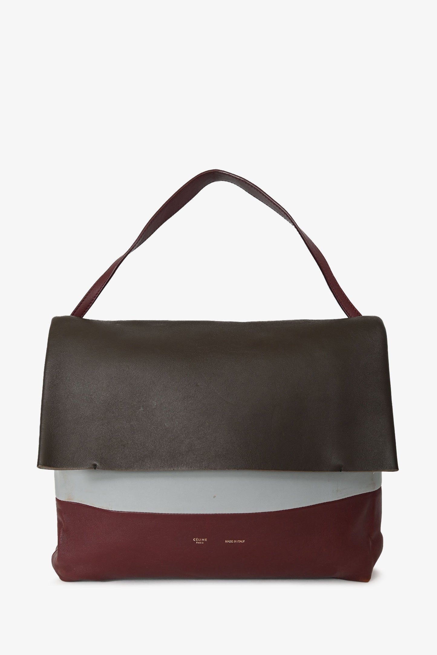 Celine Brown/Burgundy Leather All Soft Bag