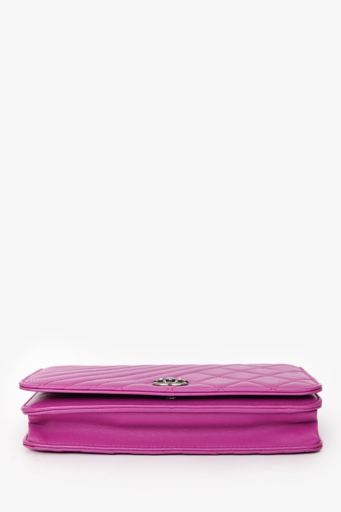 Chanel™ 2014-2015 Purple Quilted Lambskin Coco Boy Wallet on Chain