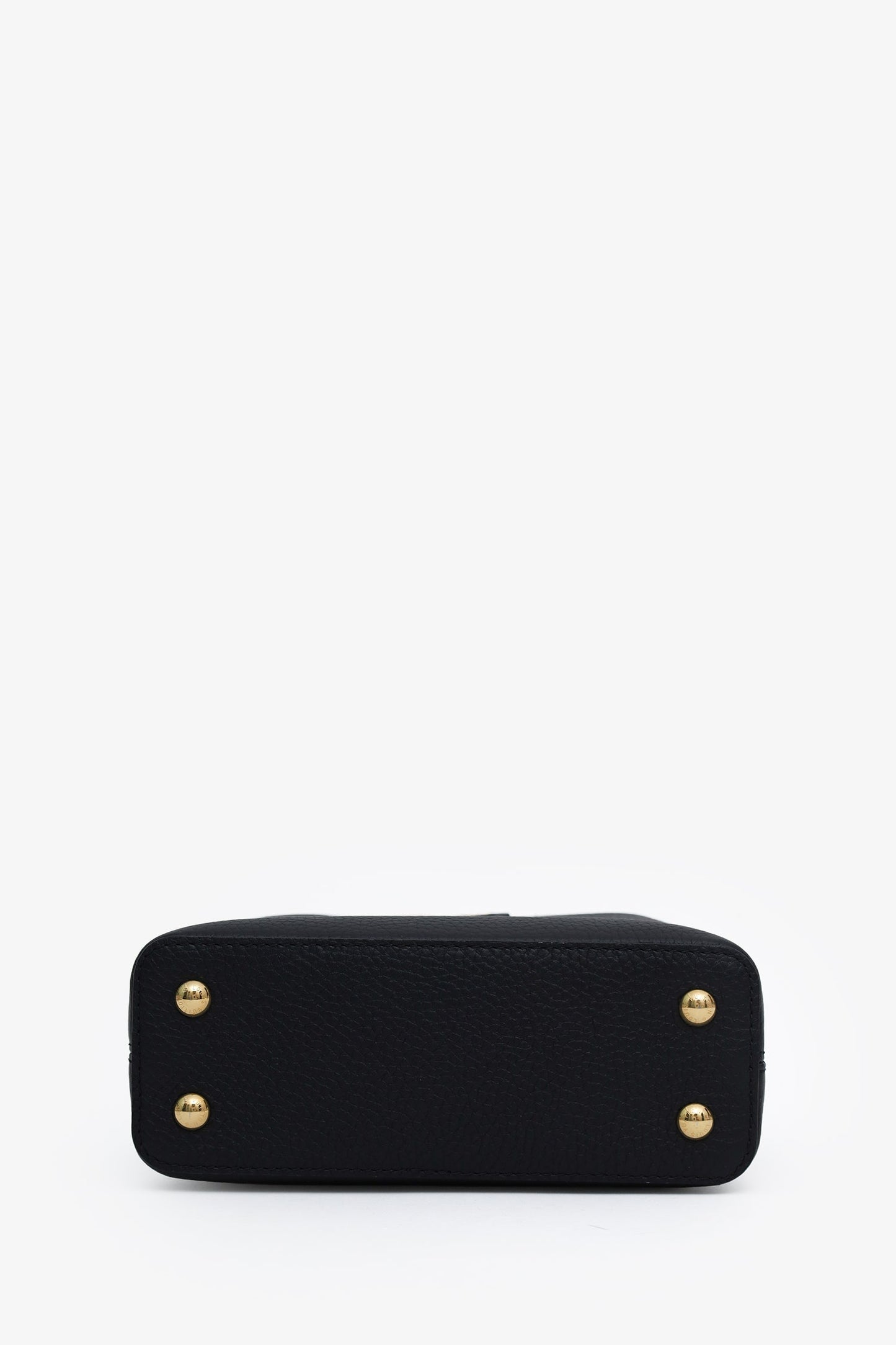 Louis Vuitton Black Leather Mini Capucines With Strap