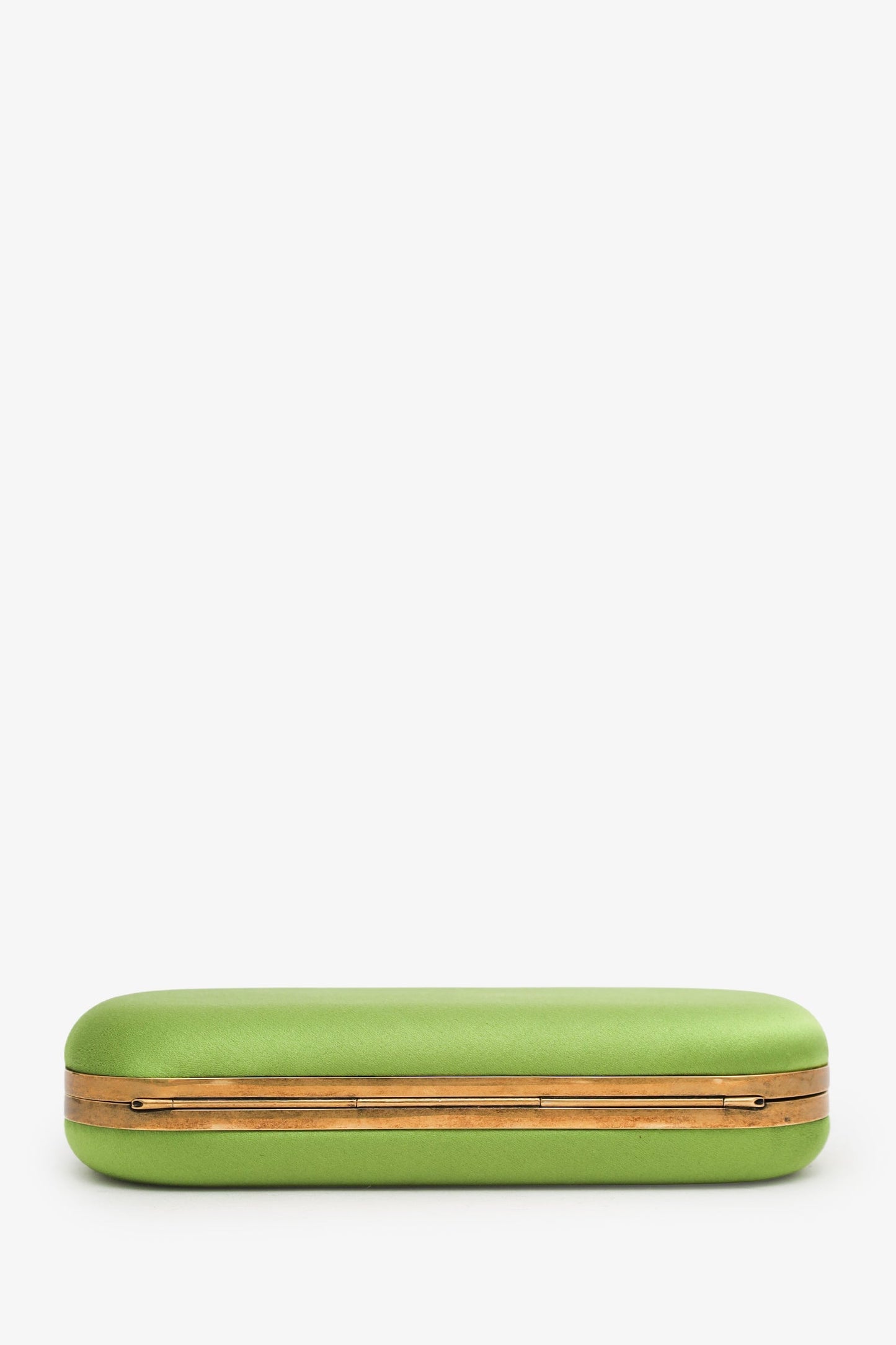 Marchesa Green Satin Lily Clutch