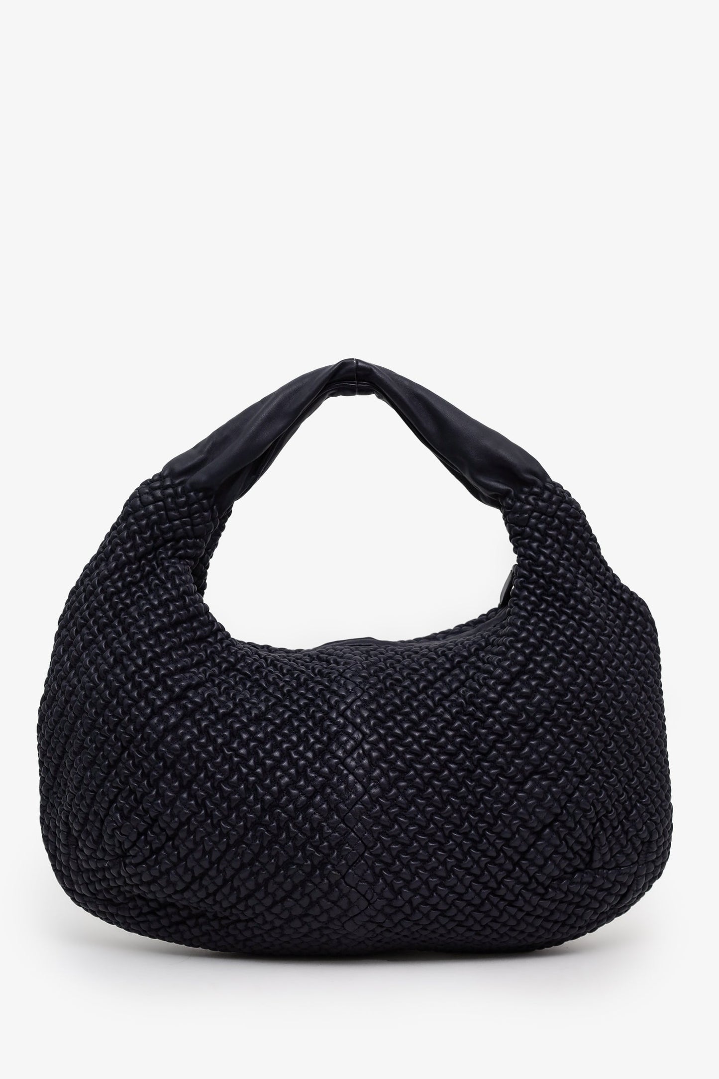 Bottega Veneta Navy Nappa Intrecciato Weave Maxi Veneta Hobo