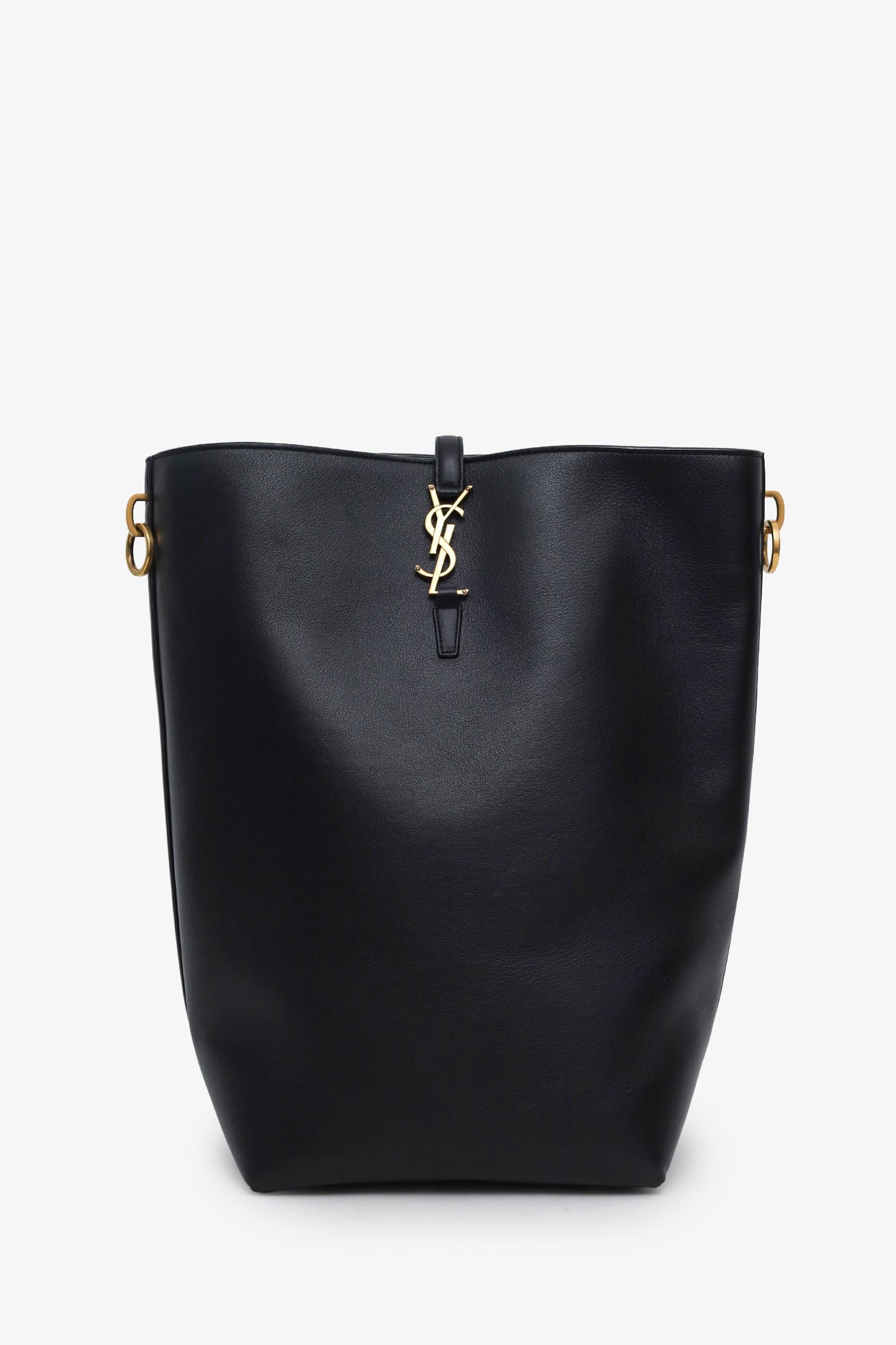 Saint Laurent Black Calfskin Le 37 YSL Large Bucket Bag