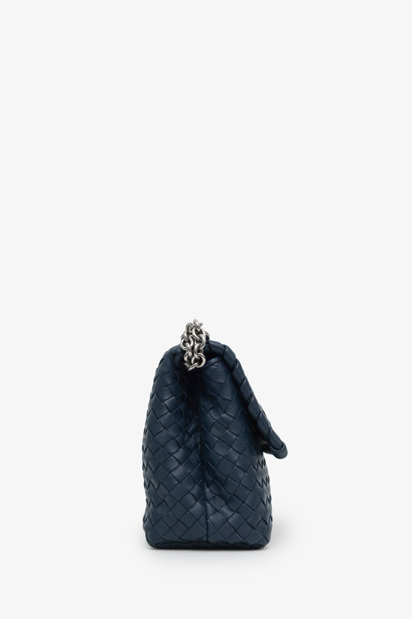 Bottega Veneta Blue Olimpia Intrecciato Leather Crossbody Bag