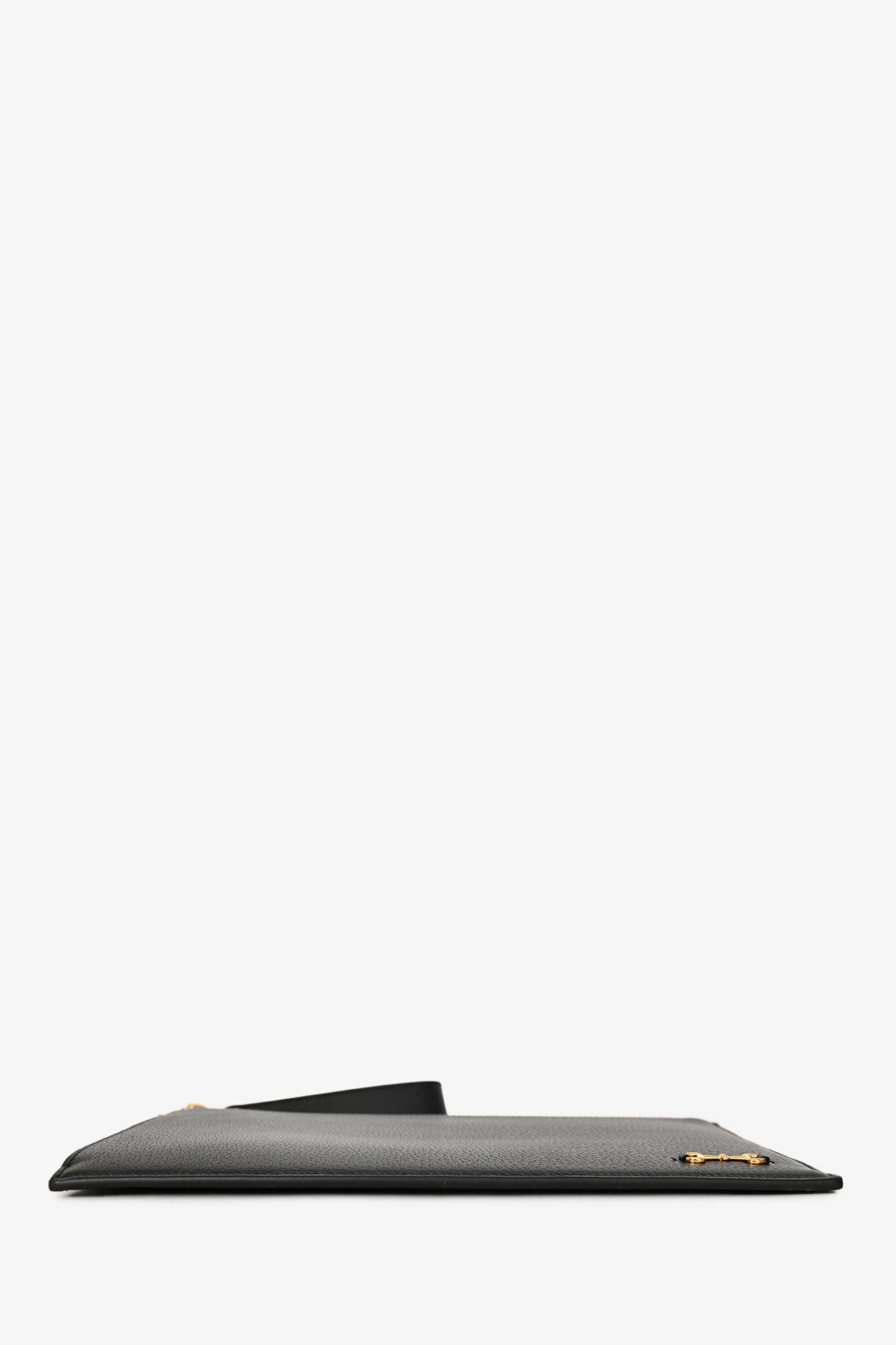 Gucci Black Leather Horsebit 1955 Zip Pouch