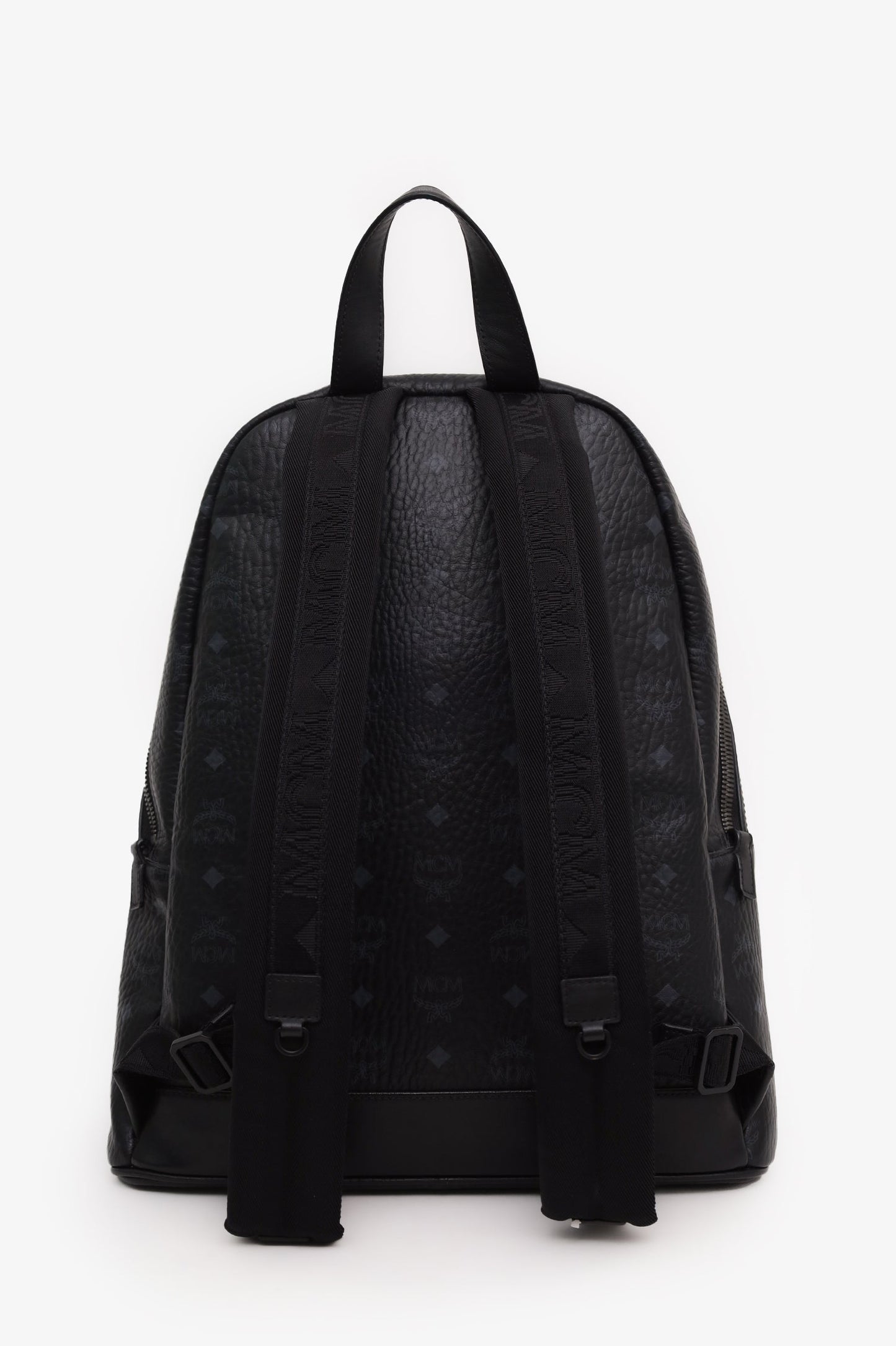 MCM Black Leather Monogram Medium Stark Backpack