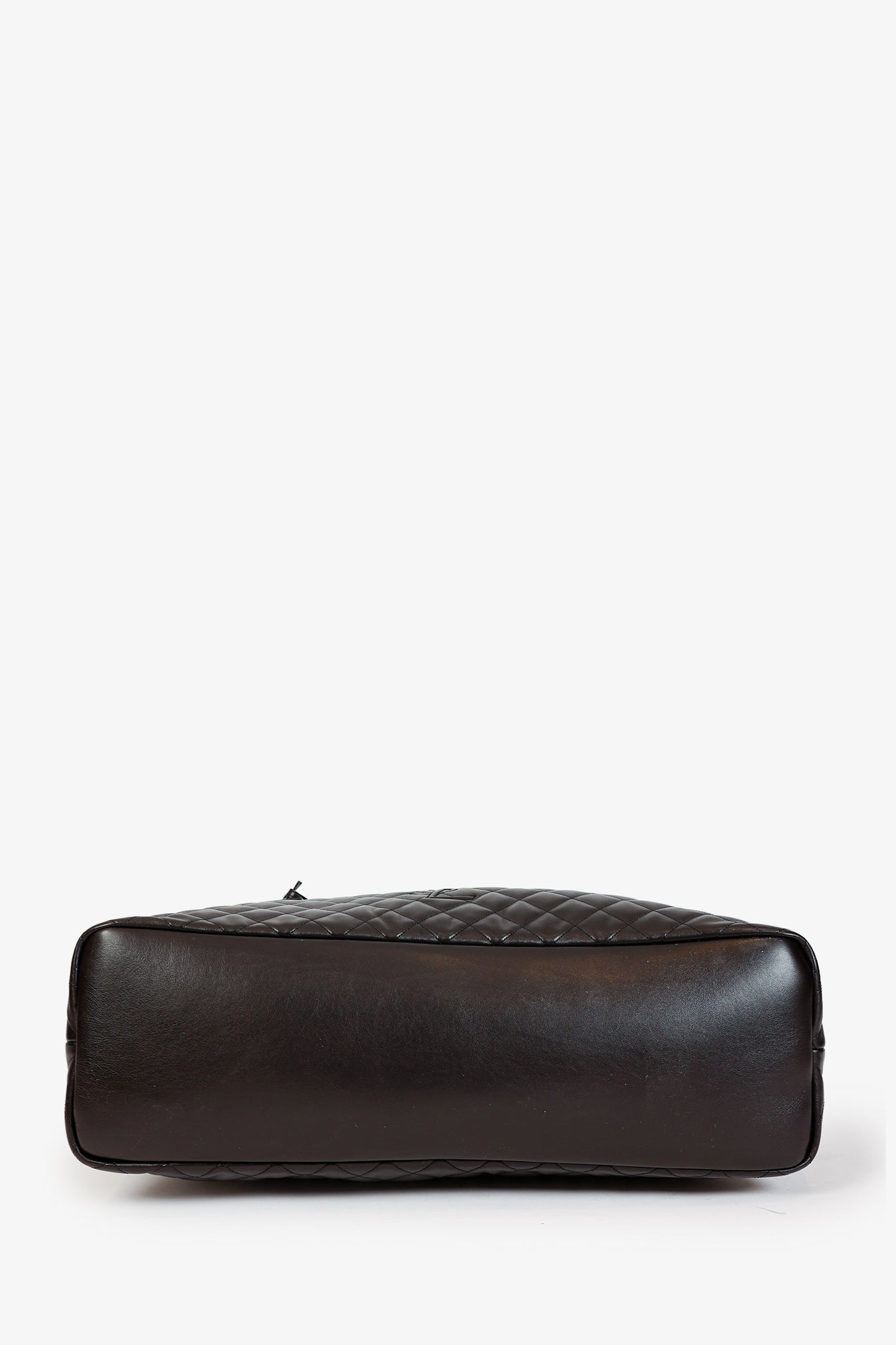 Saint Laurent Black Calfskin Quilted ES Giant Travel Bag With Strap