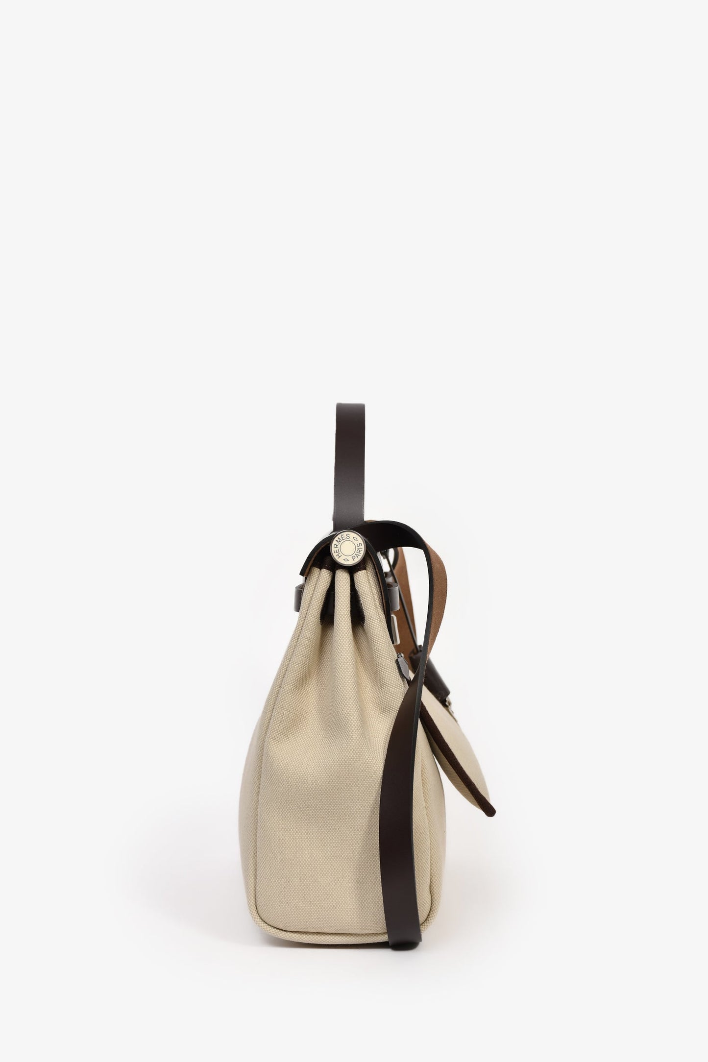 Hermès 2021 Brown/Beige Canvas Leather Herbag 31