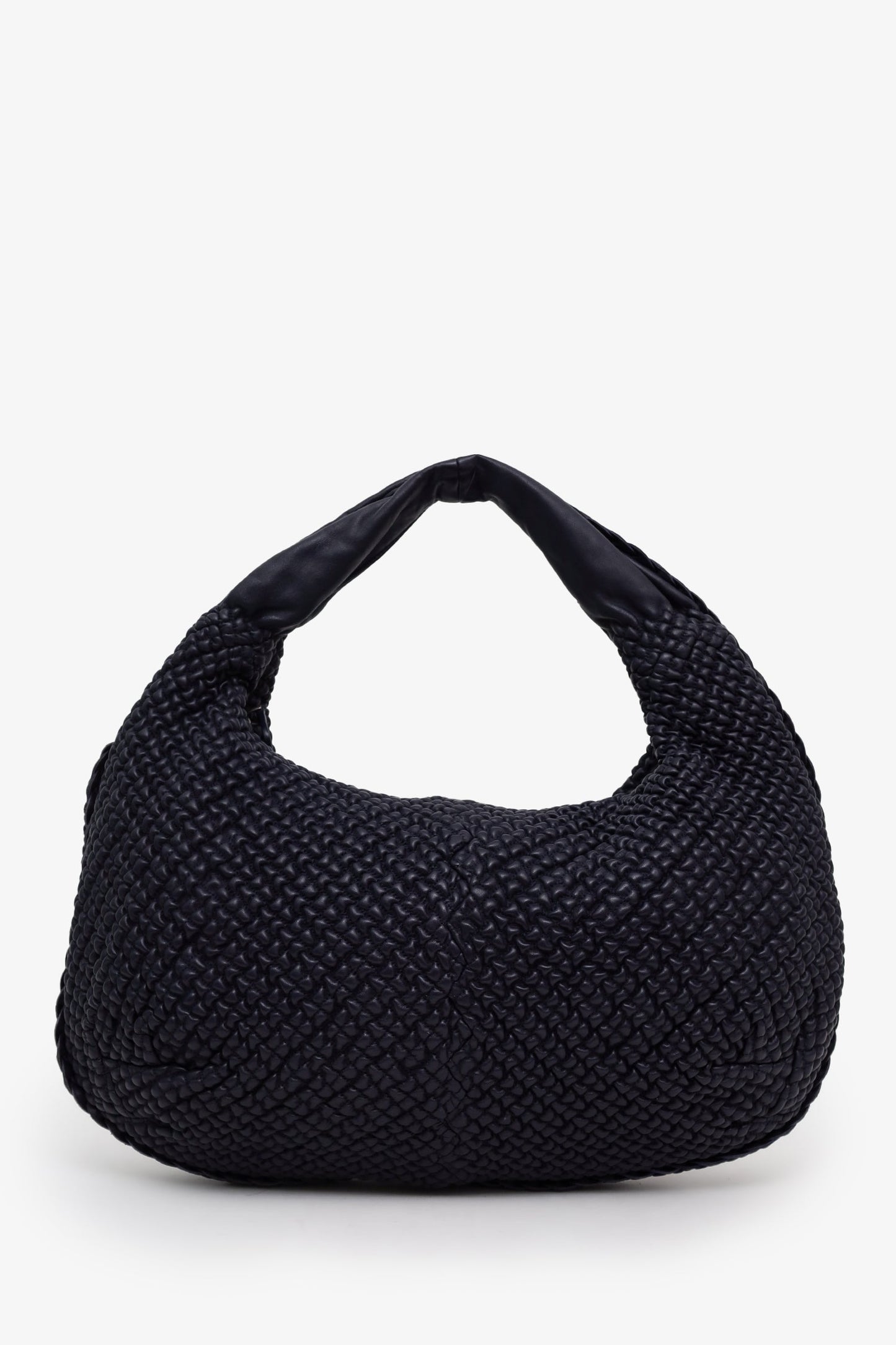 Bottega Veneta Navy Nappa Intrecciato Weave Maxi Veneta Hobo