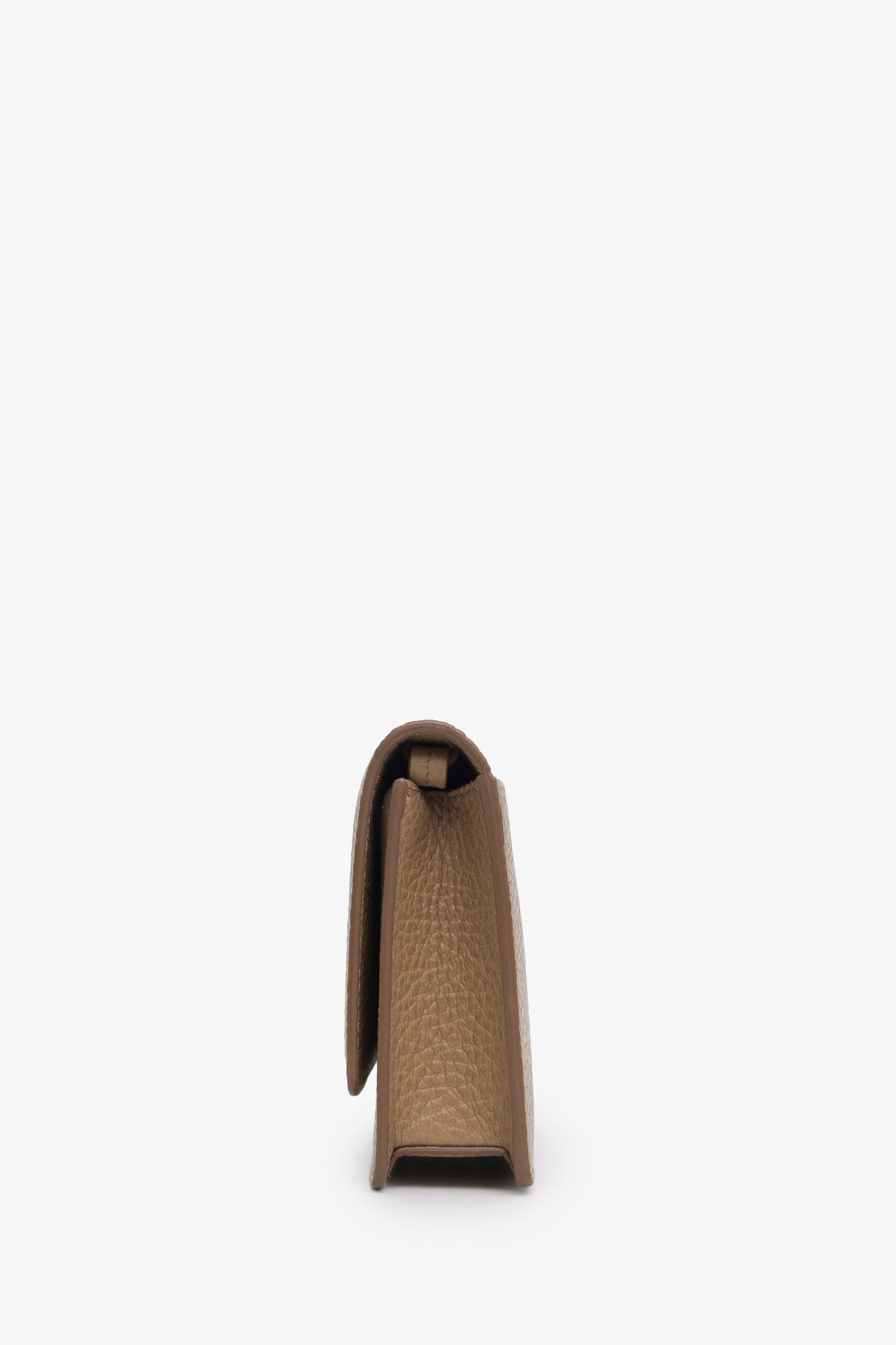 Maison Margiela Beige Grained Four Stitches Leather Wallet On Chain