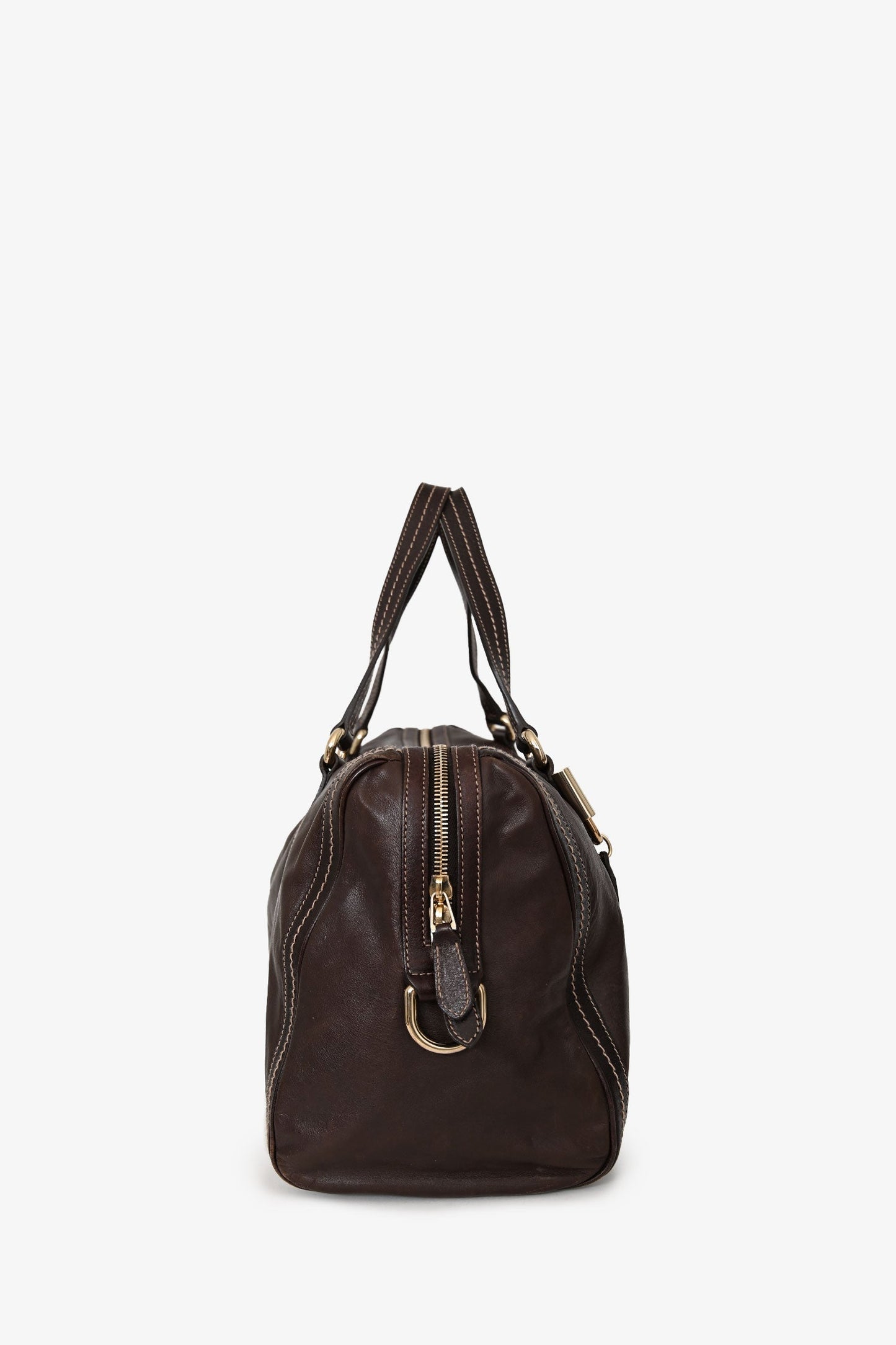 Gucci Brown Leather 'Duchessa' Medium Boston Bag