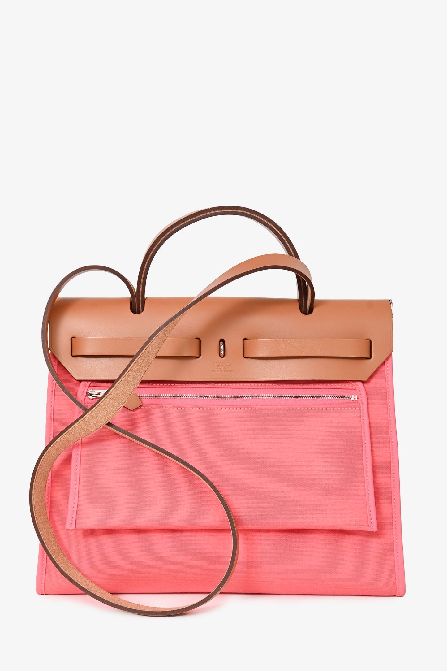 Hermès 2017 C Rose Pourpre Canvas Leather Herbag 31