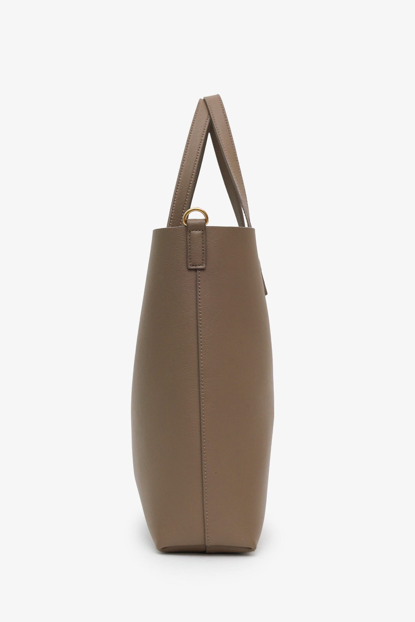 Saint Laurent Taupe Leather Shopping Toy Tote With Strap