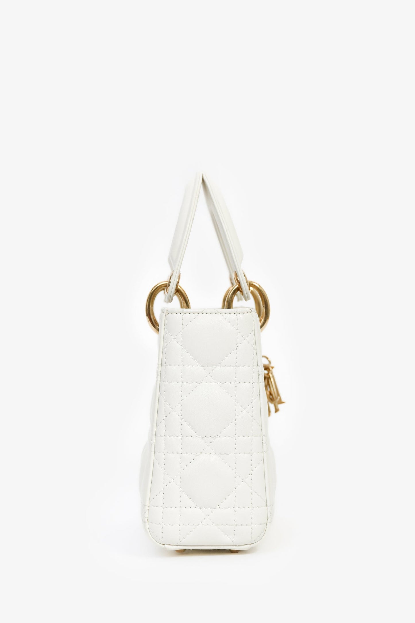 Christian Dior 2021 White Leather Mini Lady Dior