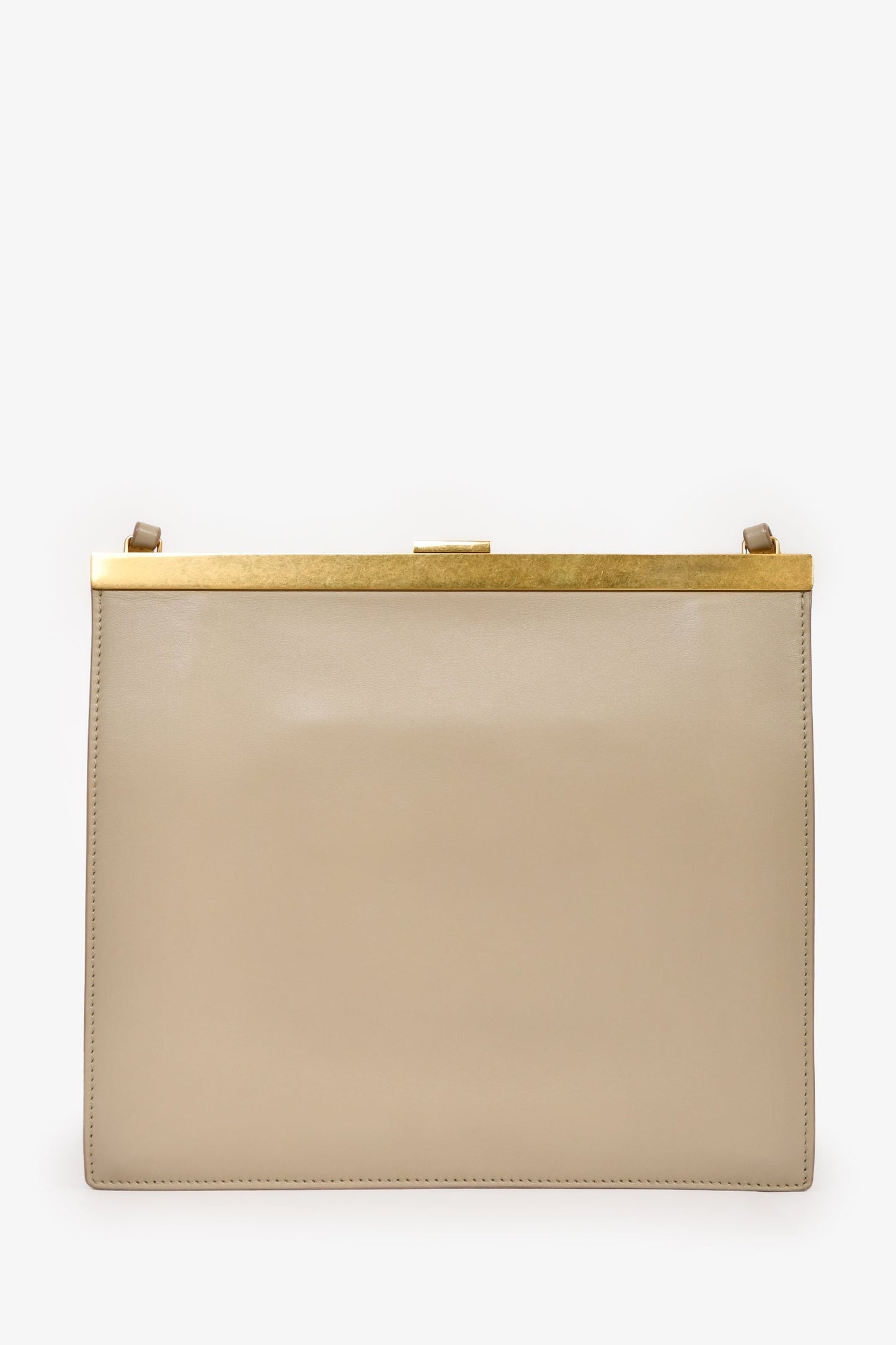 Celine Beige Calfskin Leather 'Mini Clasp' Crossbody Bag
