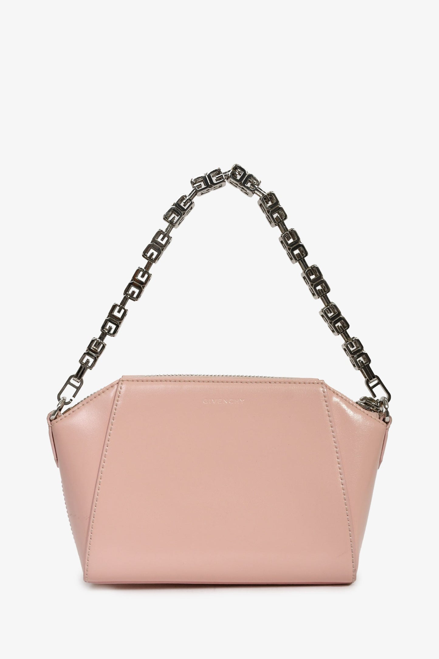 Givenchy Blush Pink Leather Extra Small Antigona Crossbody Bag with Strap