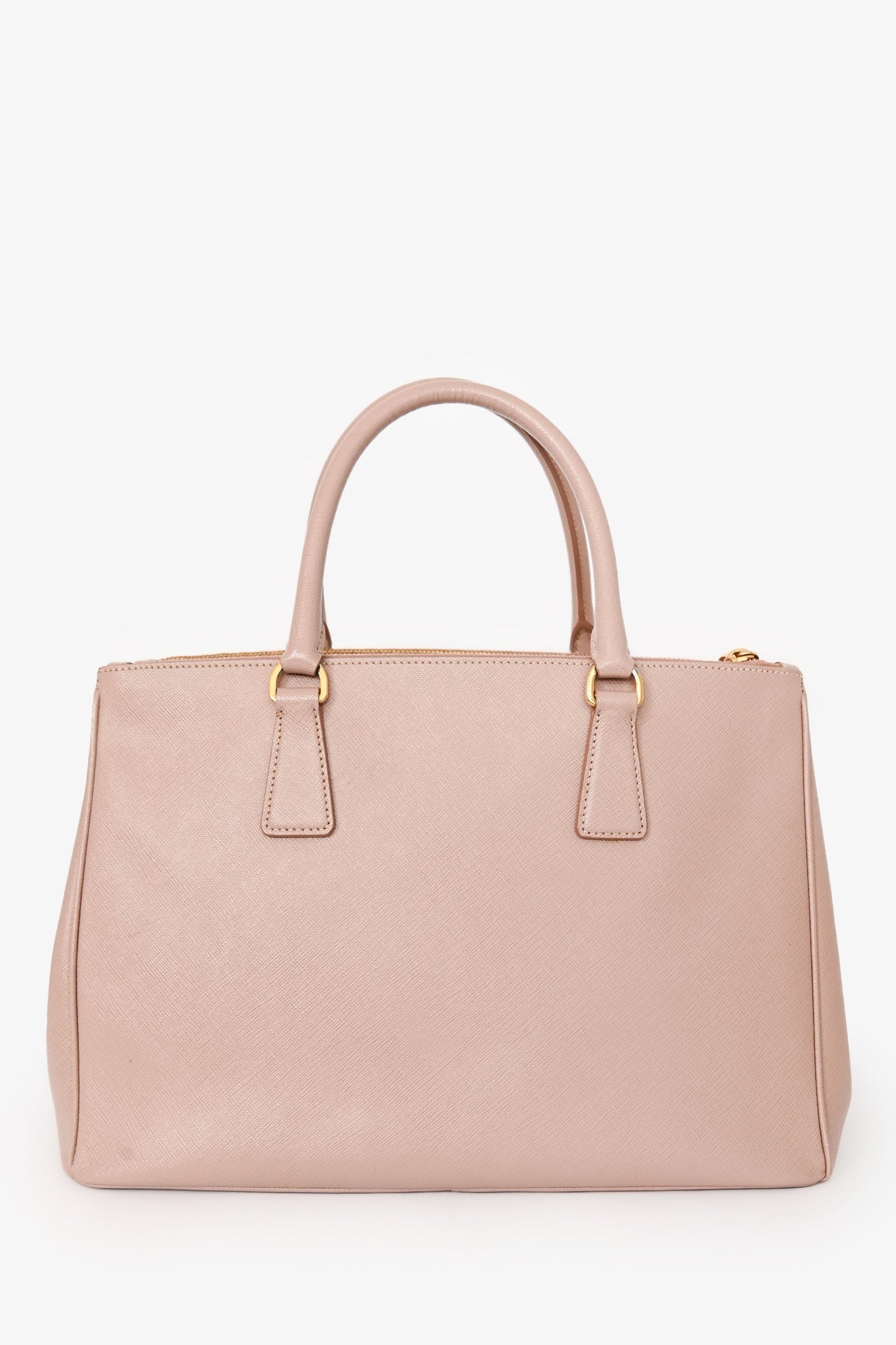 Prada 2013 Blush Saffiano Double Zip Medium Galleria Tote with Strap