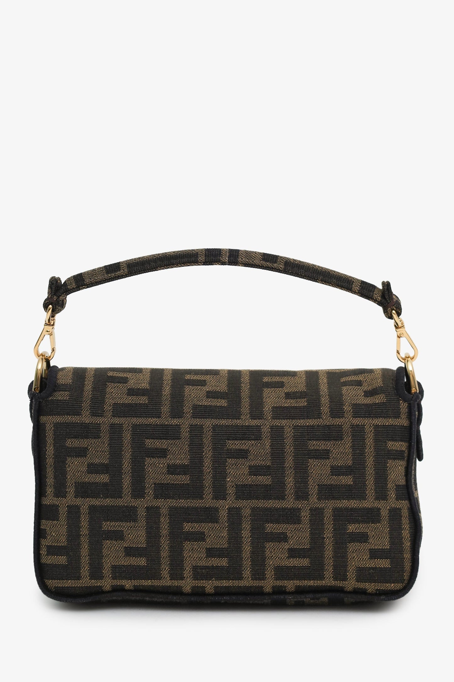 Fendi Zucca FF Canvas Baguette Mini Crossbody Bag