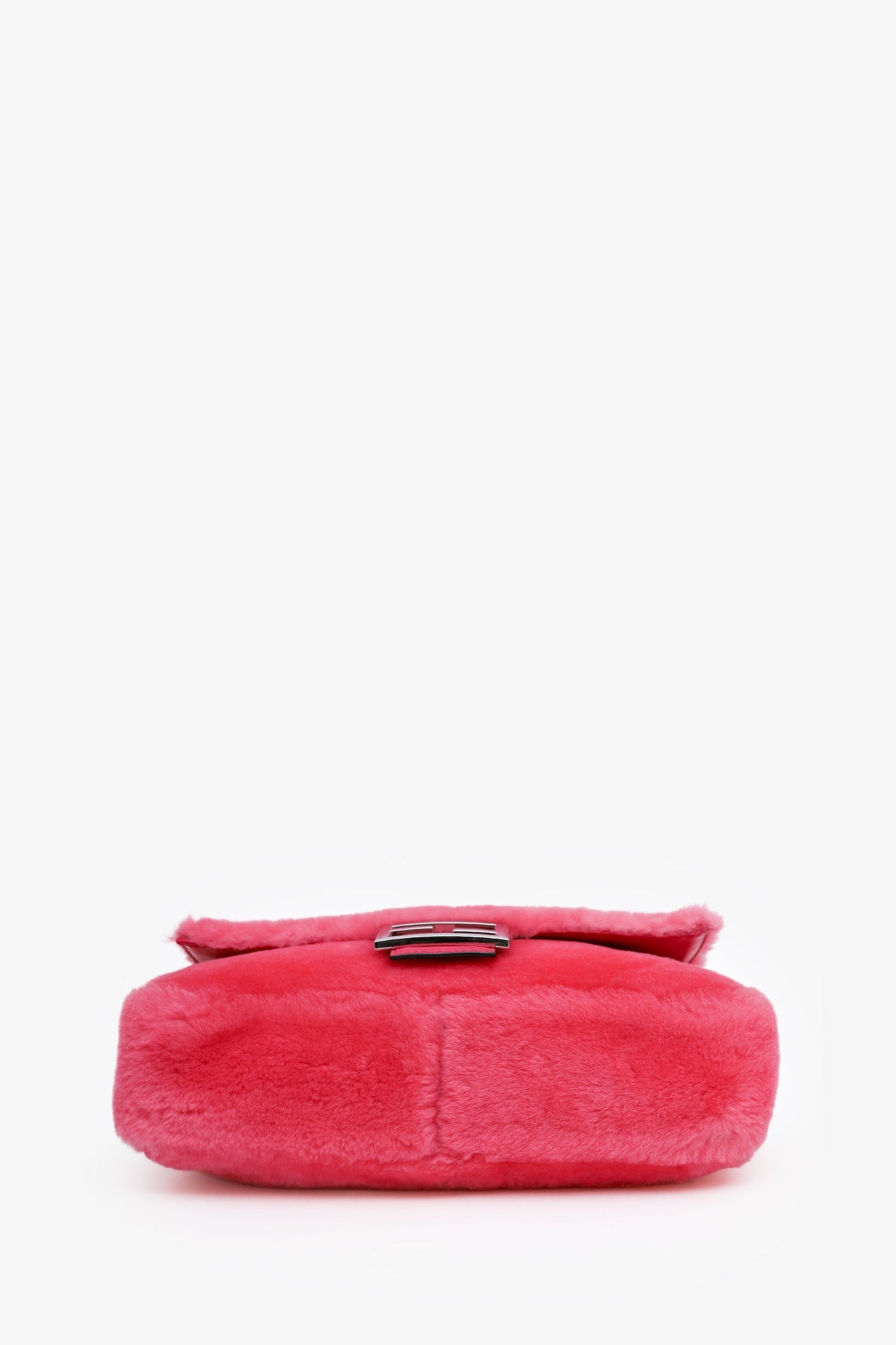 Fendi Pink Shearling Baguette NM Shoulder Bag
