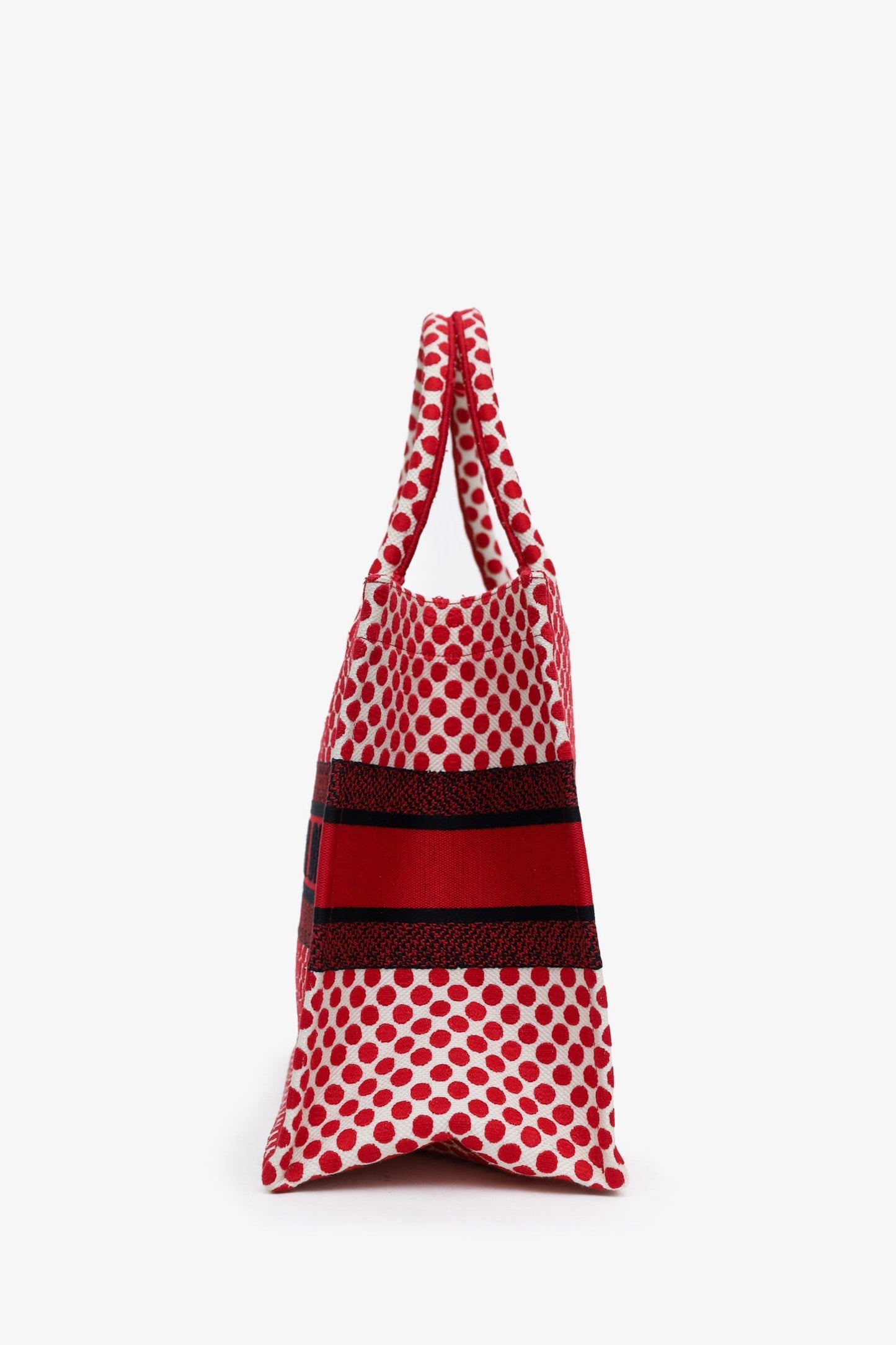 Christian Dior Red Canvas Dior Amour Polka Dot Medium Book Tote