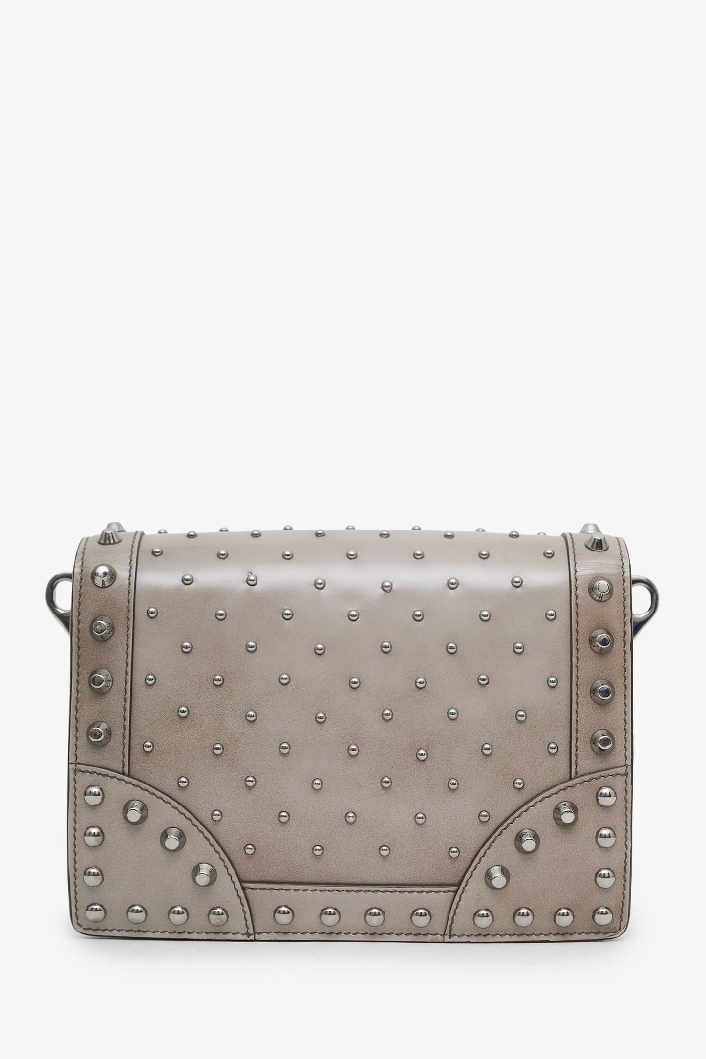 Prada Grey Spazzolato Studded Mini Sound Bag