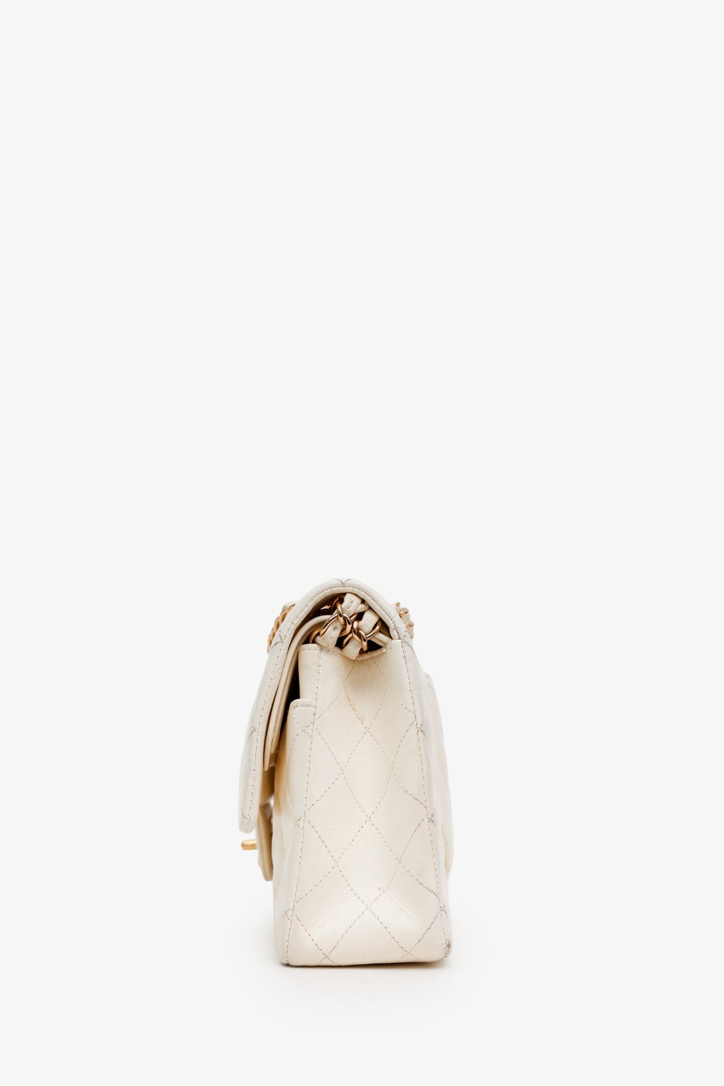 Chanel™ 2004-2005 White Lambskin Medium Classic Double Flap