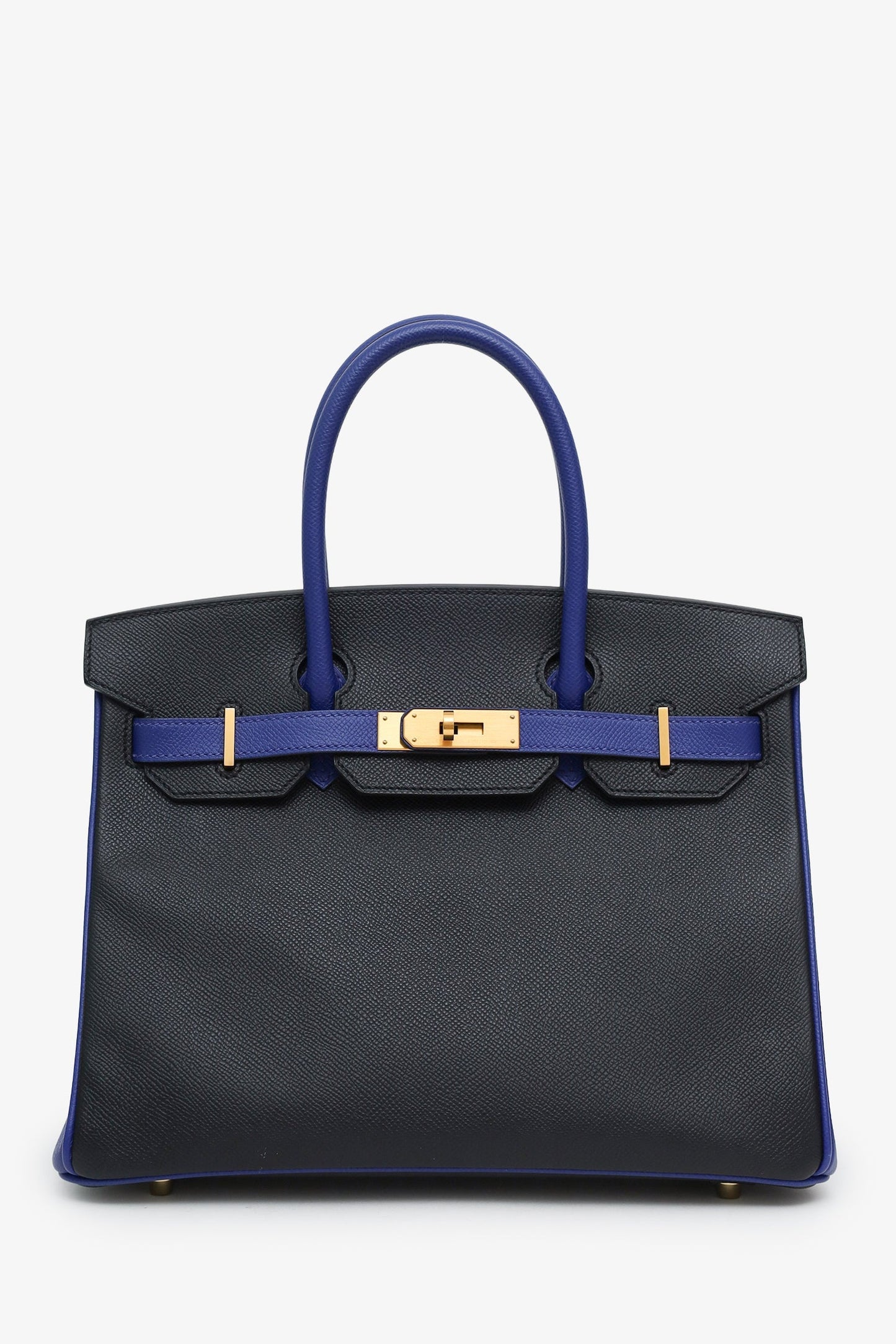 Hermès 2018 Special Order Black/Blue Epsom Leather Birkin 30