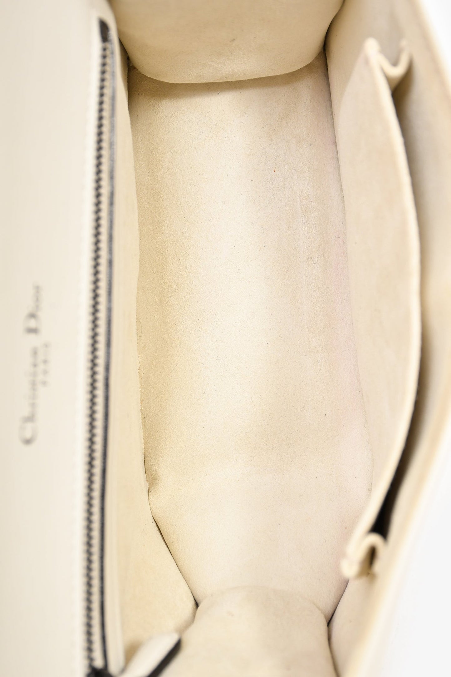 Christian Dior 2018 Cream/Black Leather Studded 'Diorama' Shoulder Bag