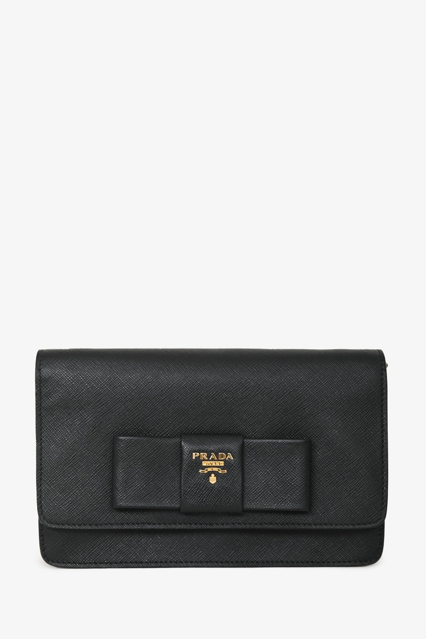 Prada Black Saffiano Bow Crossbody
