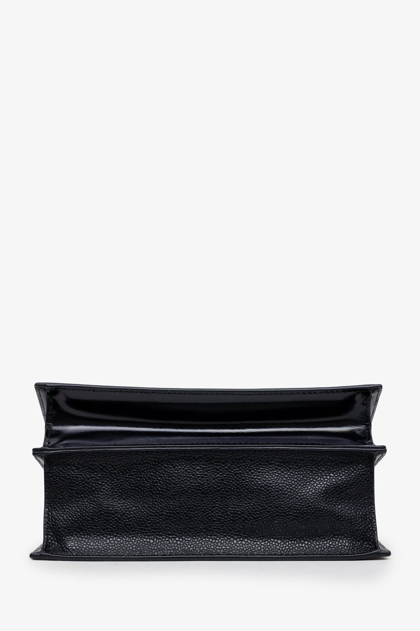Thom Browne Black Grained Leather Lady Folio Crossbody Bag