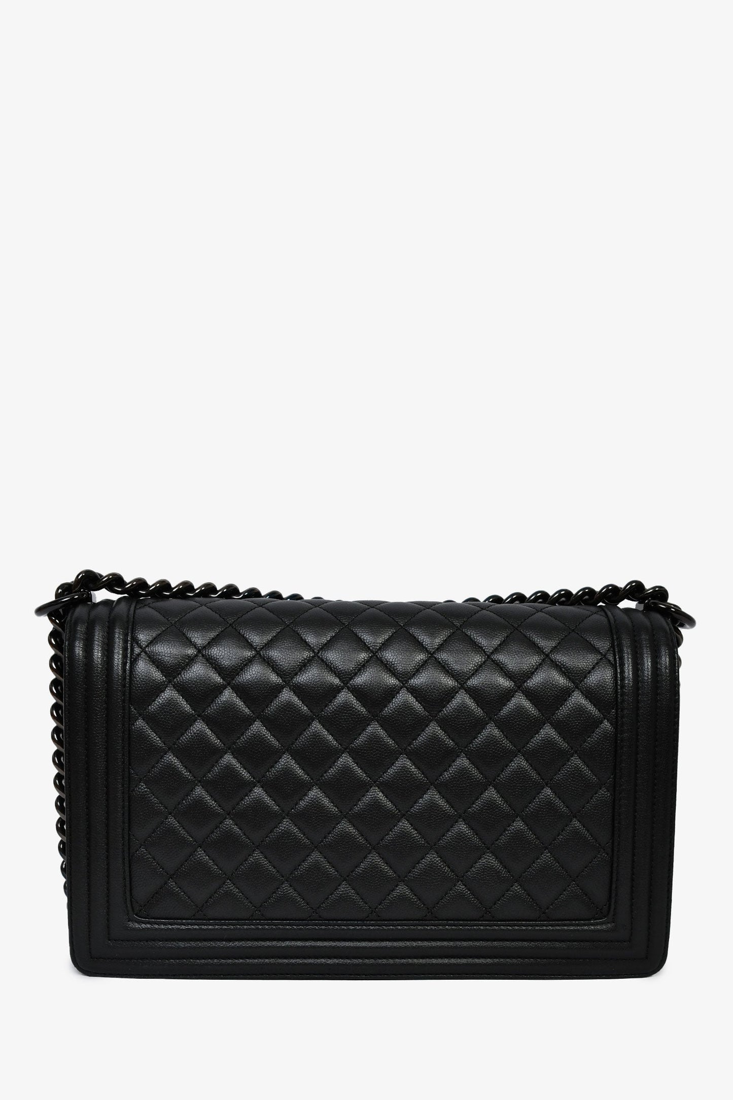 Chanel™ 2017 So Black Caviar Leather Large Boy Bag