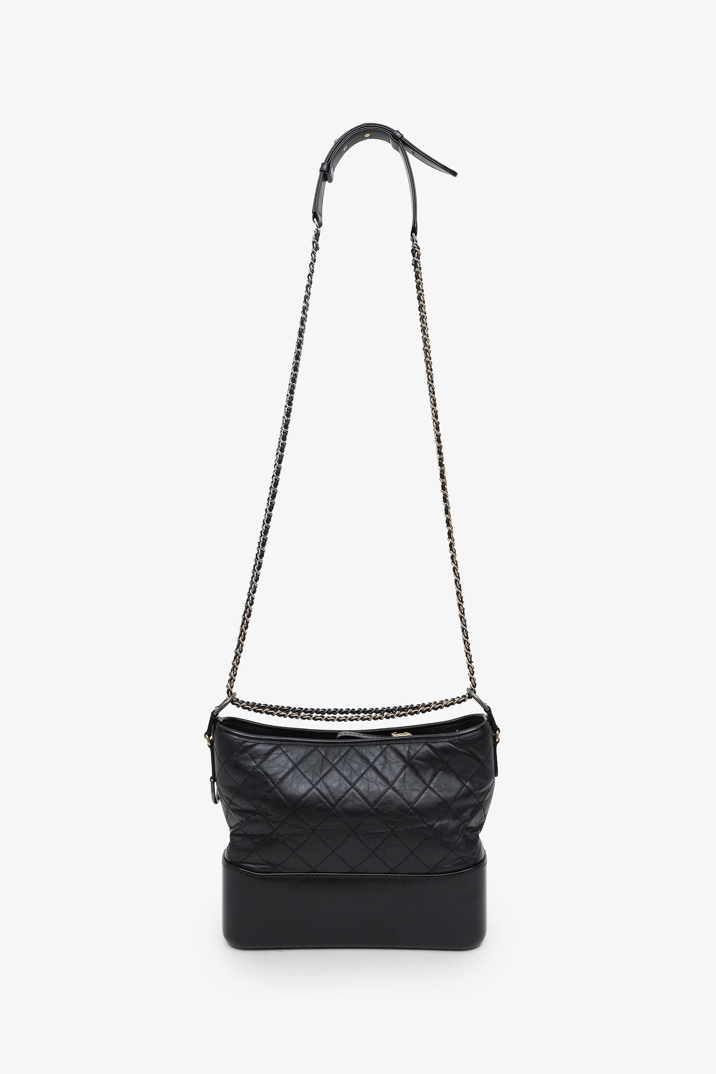 Chanel™ 2018 Black Quilted Calfskin Medium Gabrielle Crossbody Bag