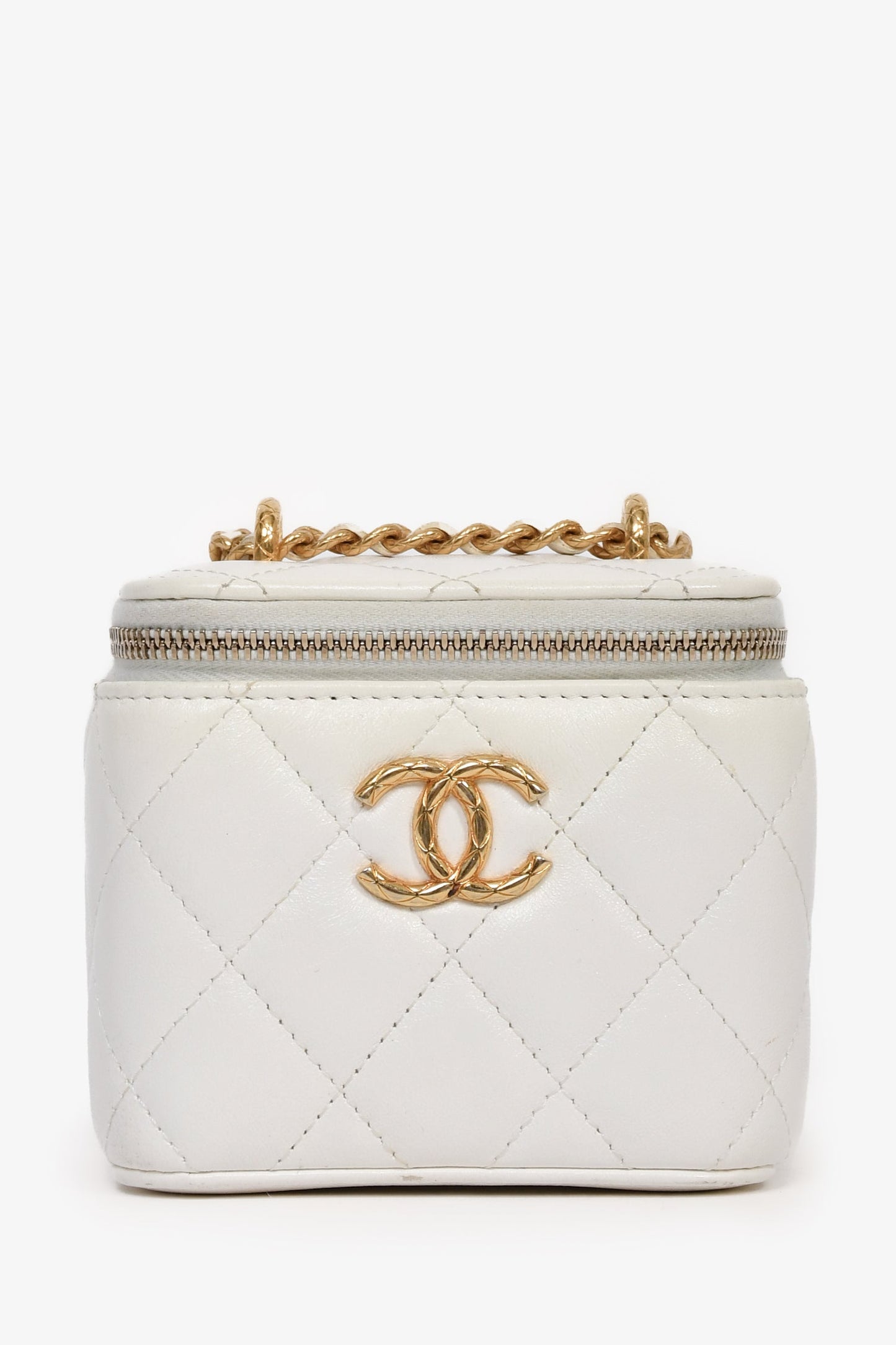 Chanel™ 2022 White Lambskin Mini Vanity On Chain